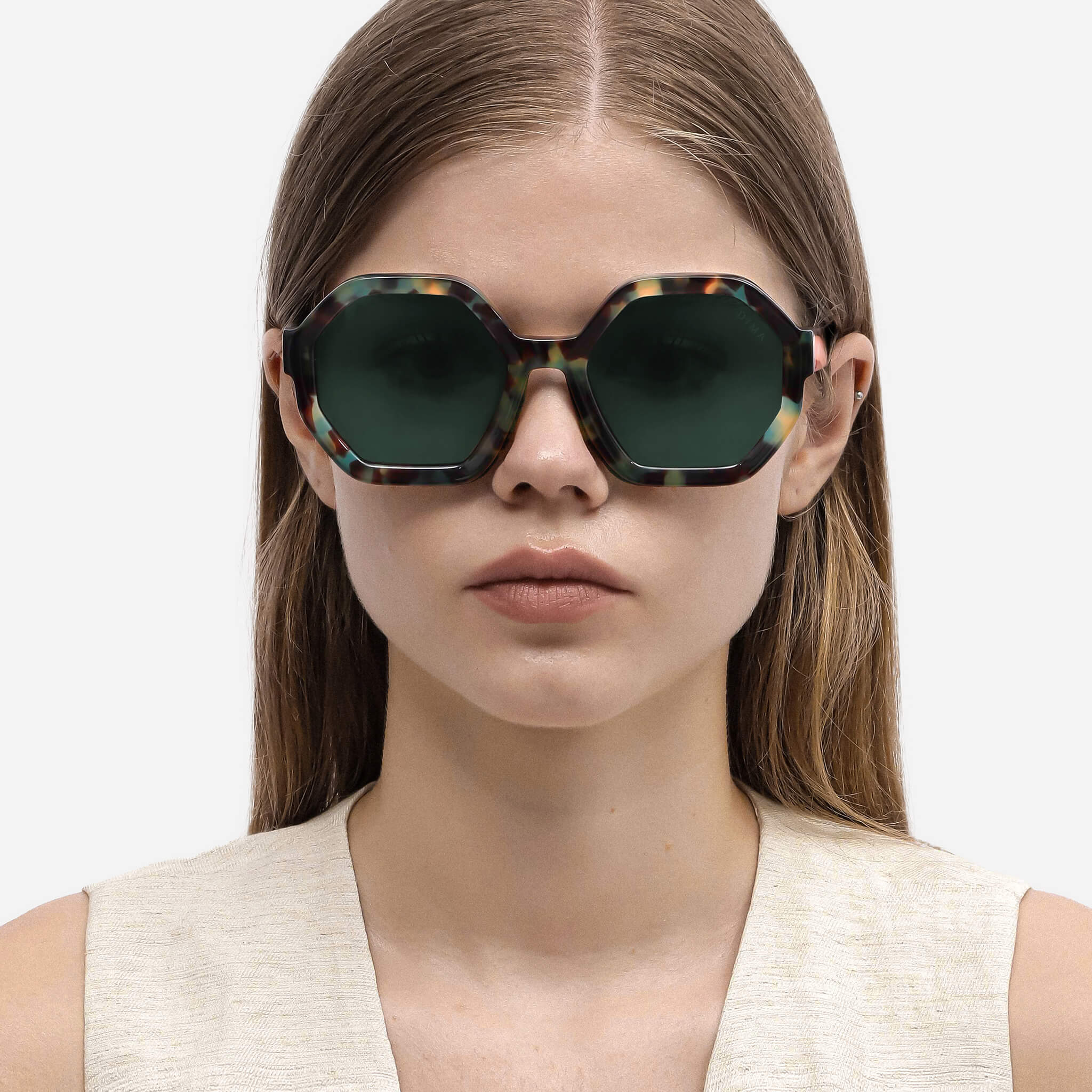 dima sunglass aria green tortoise frame g15 lens model 1