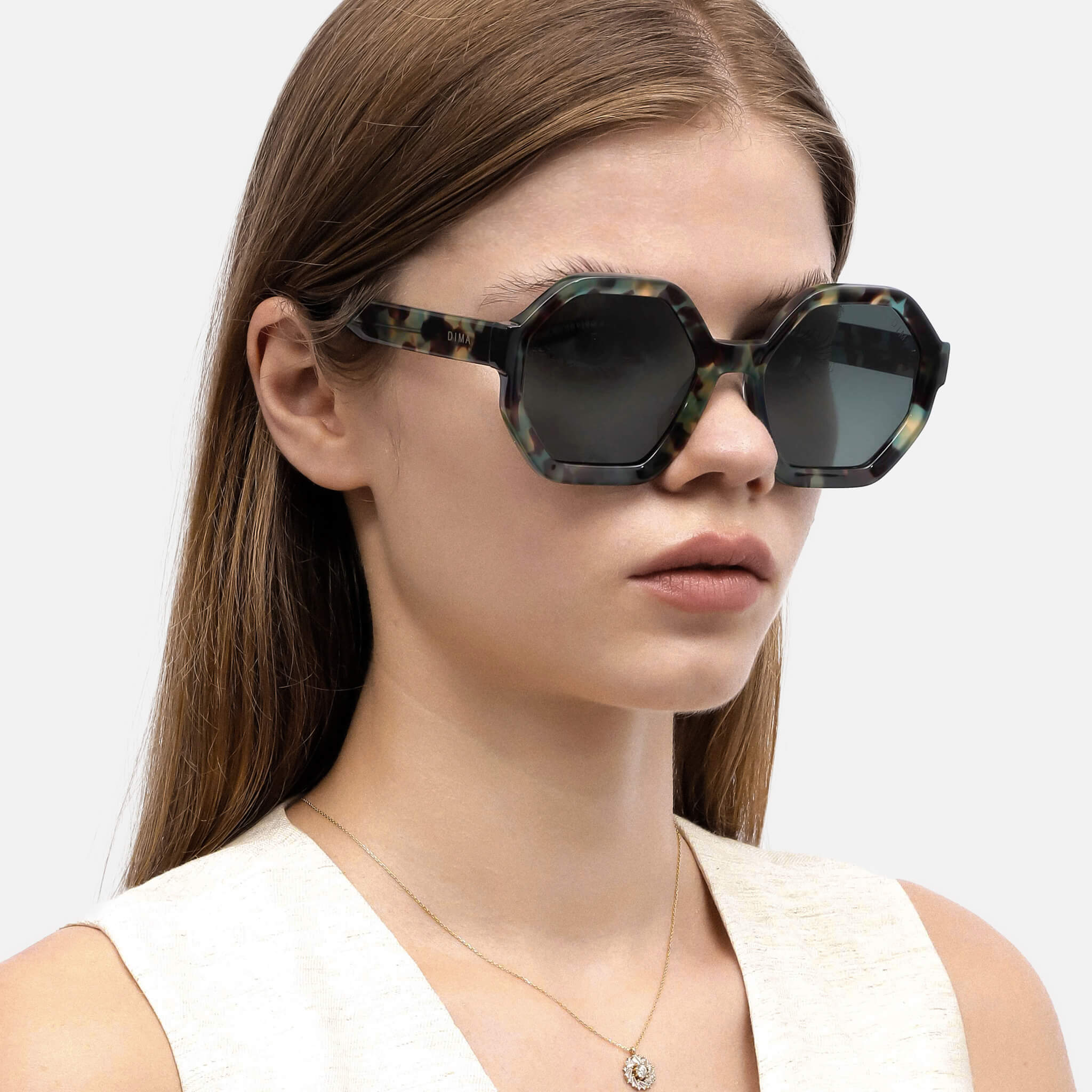 dima sunglass aria green tortoise frame g15 lens model 2