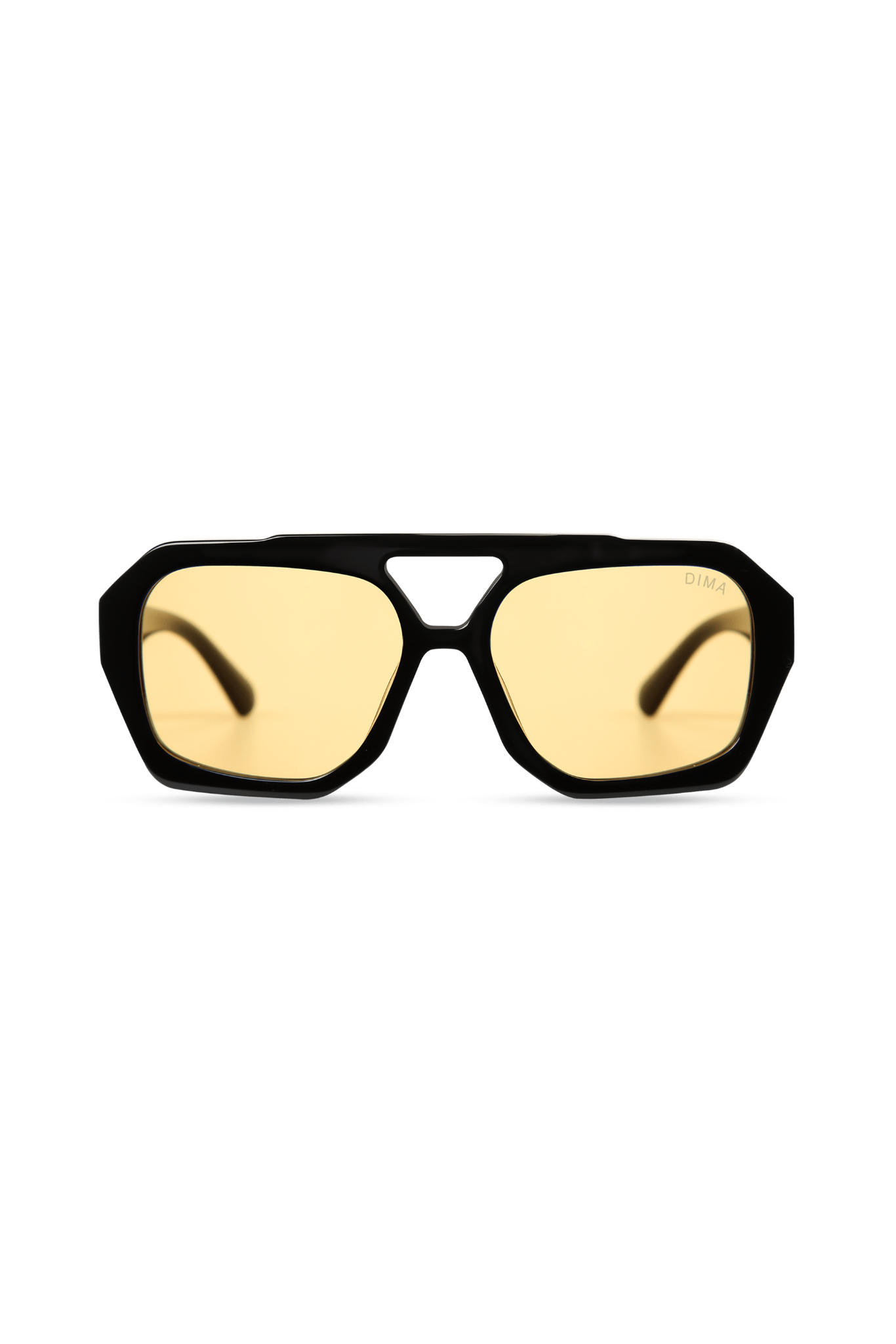 Casino Sunglasses - Black Frame with Yellow Mirror Lenses