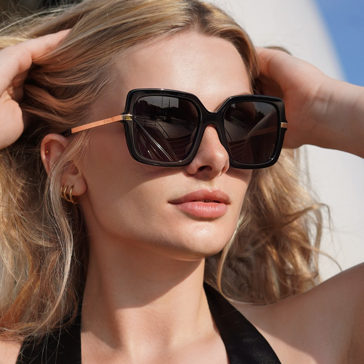 dima sunglass deena black frame grey lens model 4