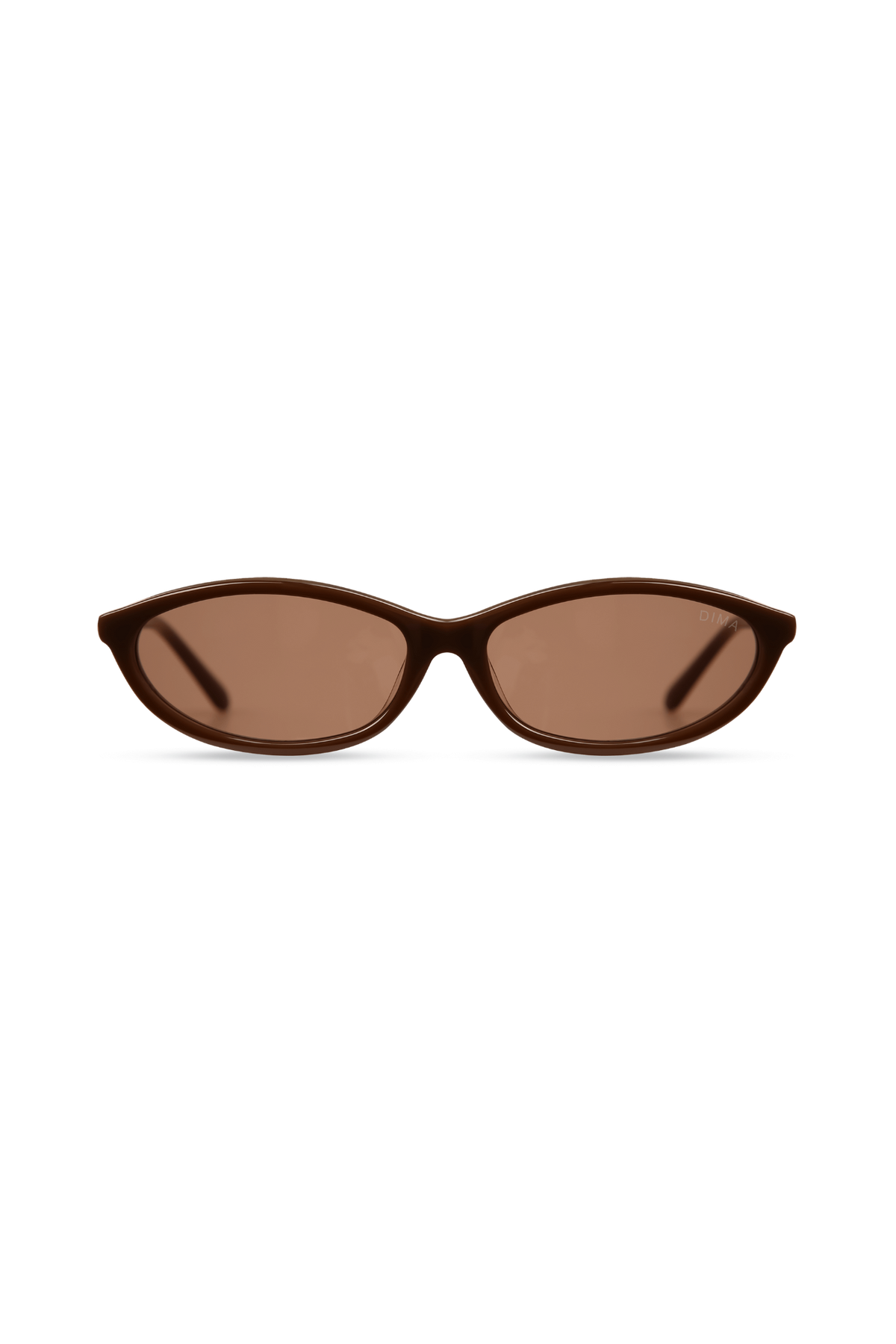 Dina Narrow Brown Small Oval Sunglasses - Brown Lens | DIMA  display picture 1
