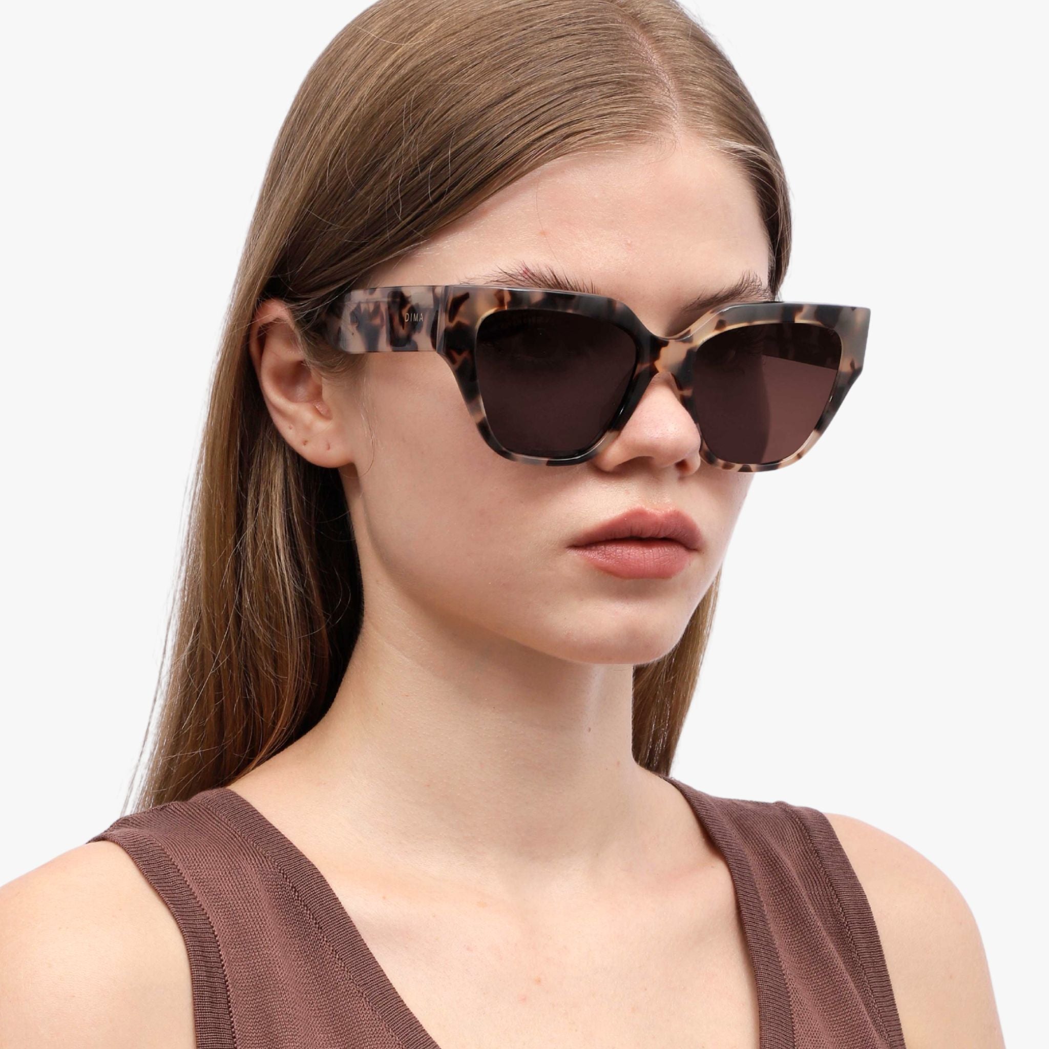 dima sunglass edith cream tortoise frame grey lens model 2
