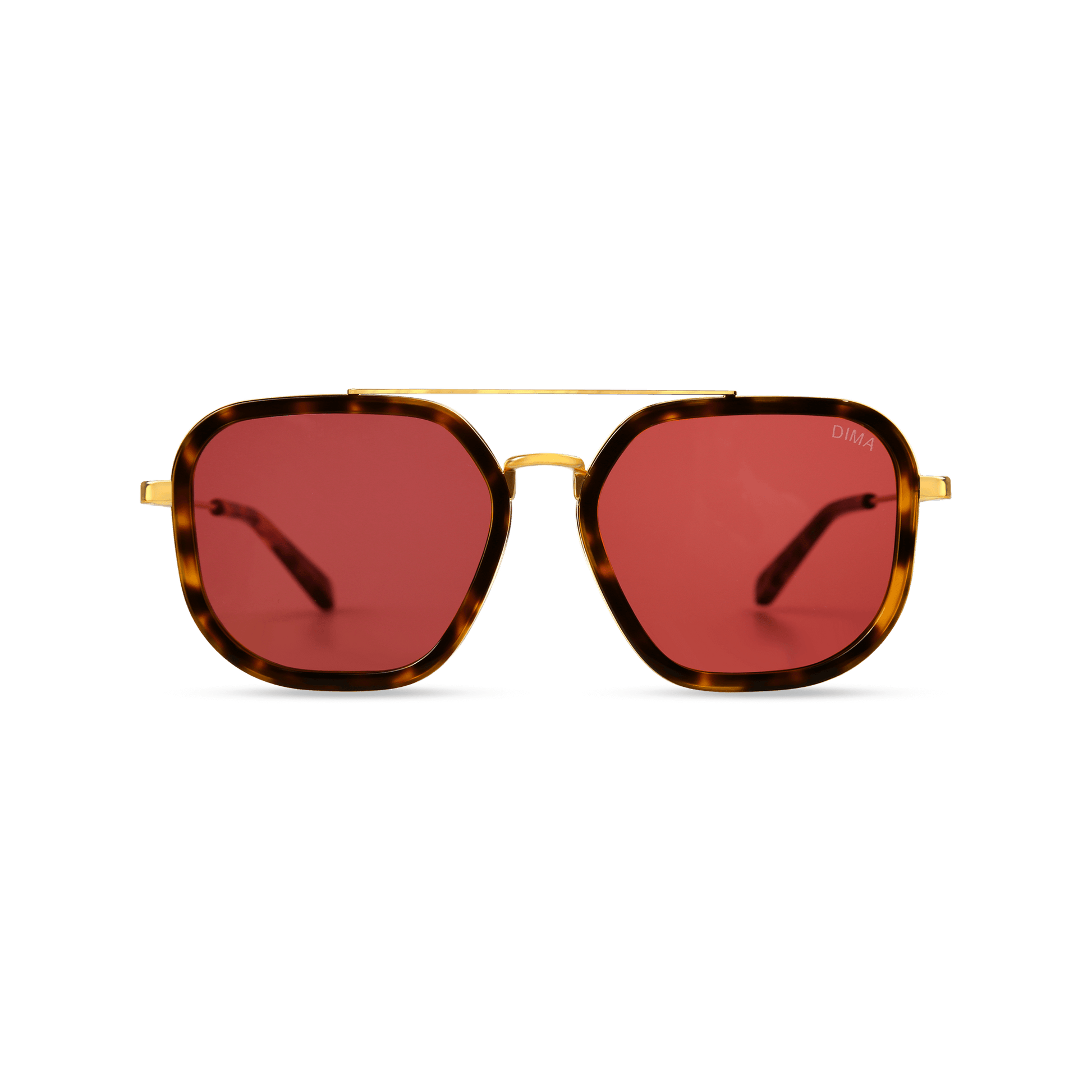 dima sunglass halle gold dark tortoise frame deep rose lens 1
