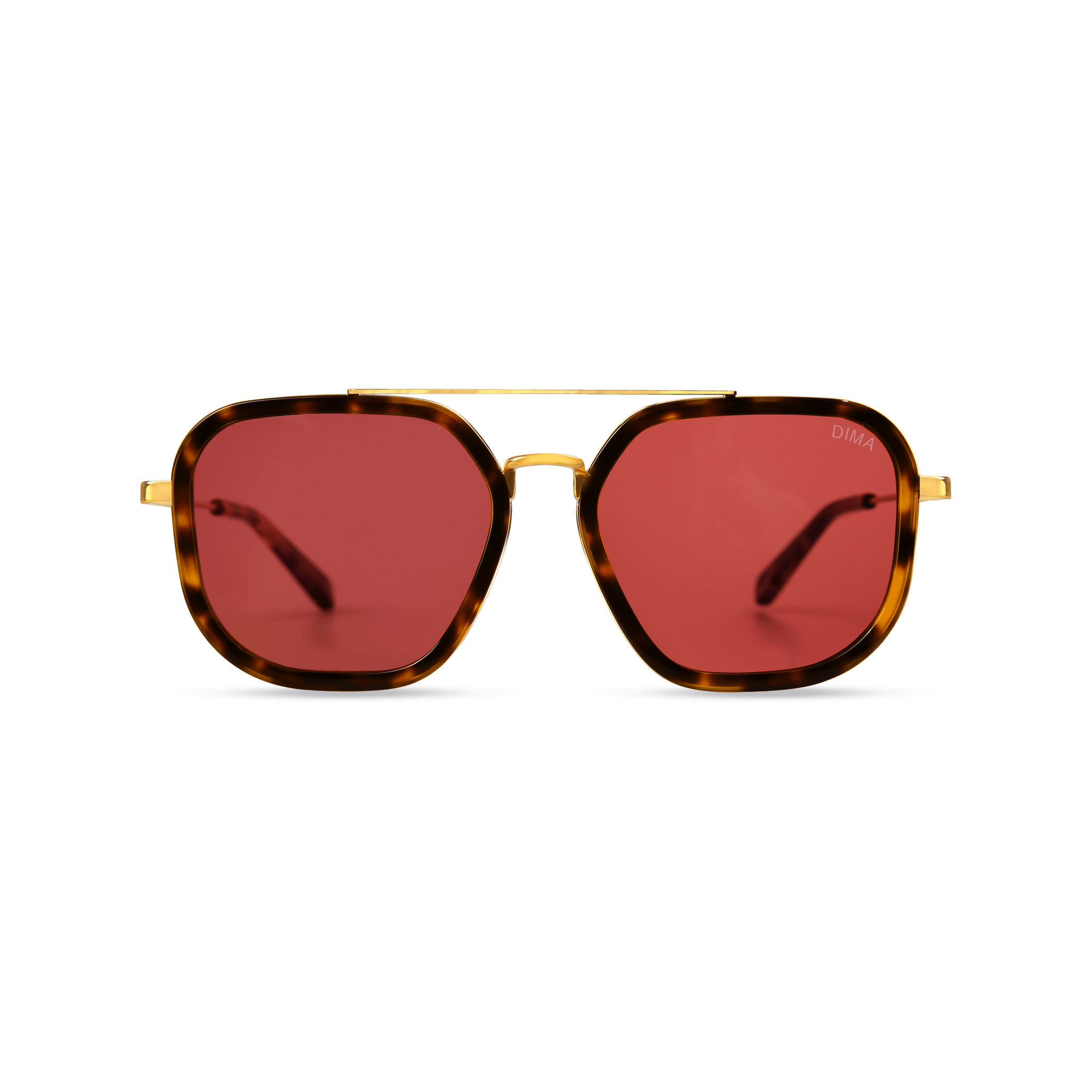 dima sunglass halle gold dark tortoise frame deep rose lens 1