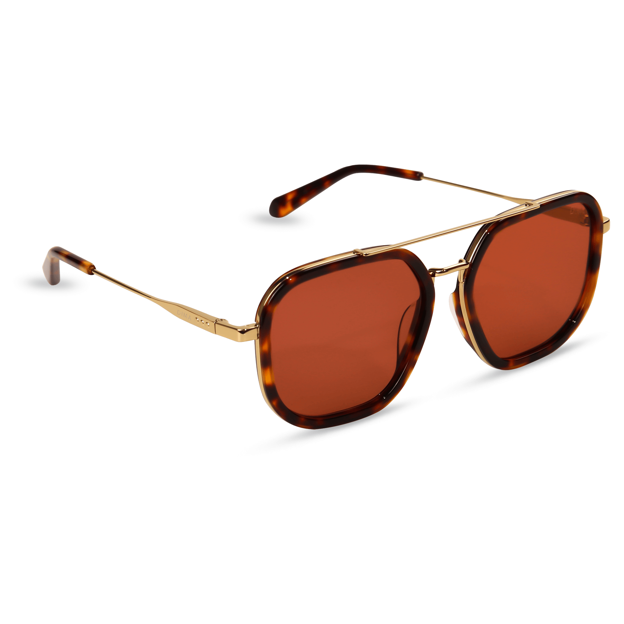 dima sunglass halle gold dark tortoise frame deep rose lens 2