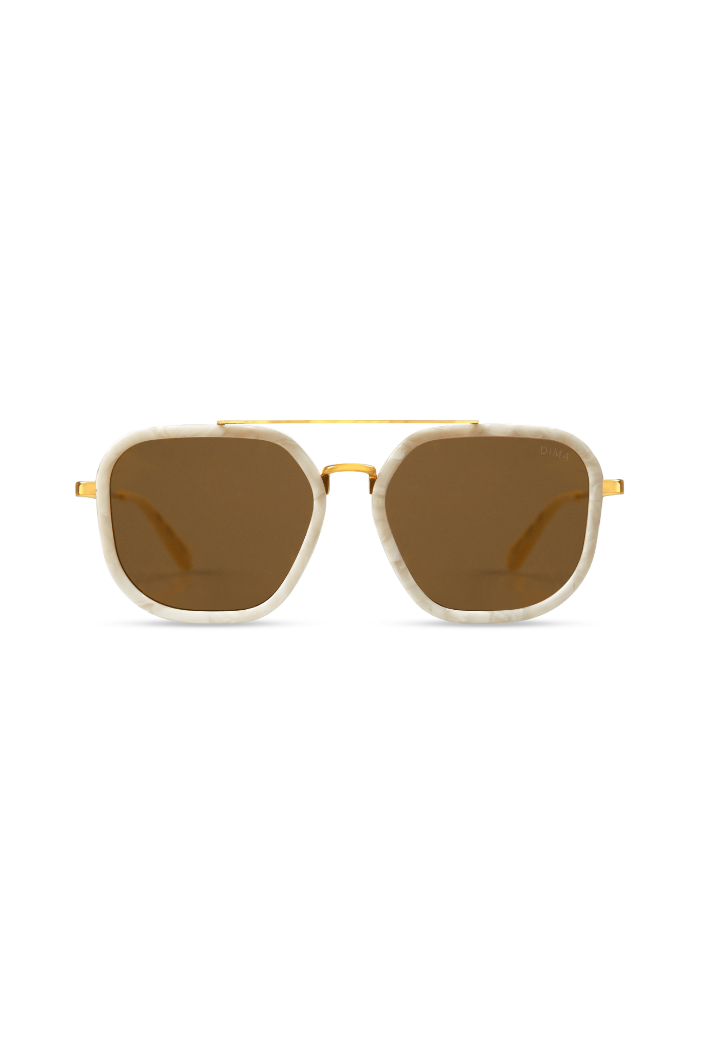 dima sunglass halle gold ivory frame gold mirror lens 1