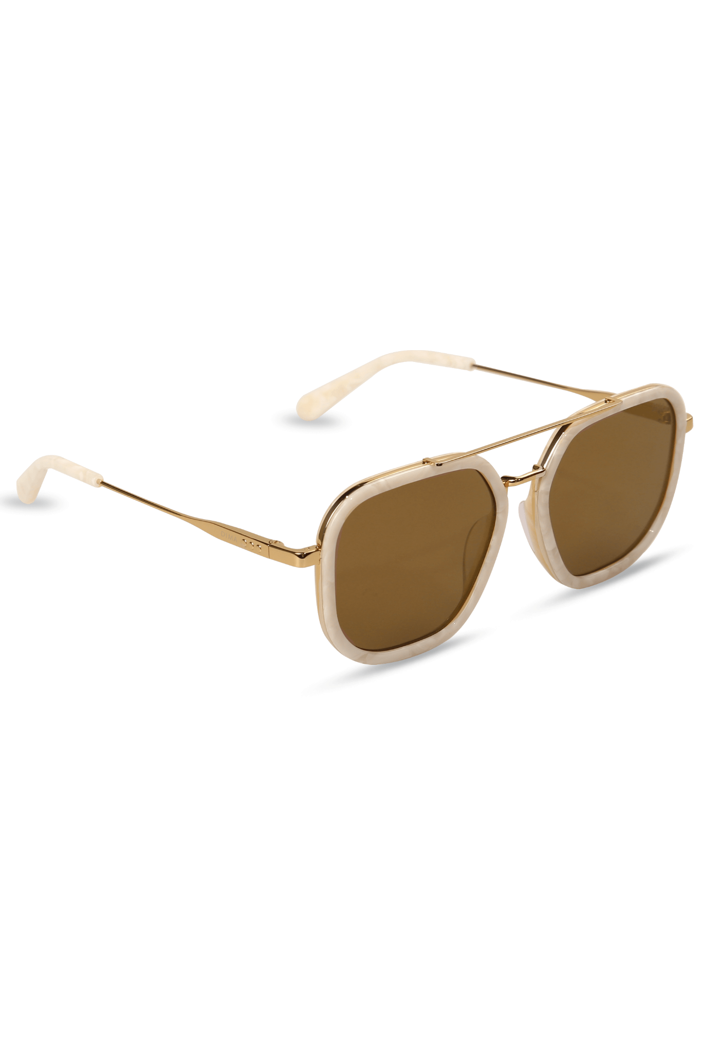 dima sunglass halle gold ivory frame gold mirror lens 2