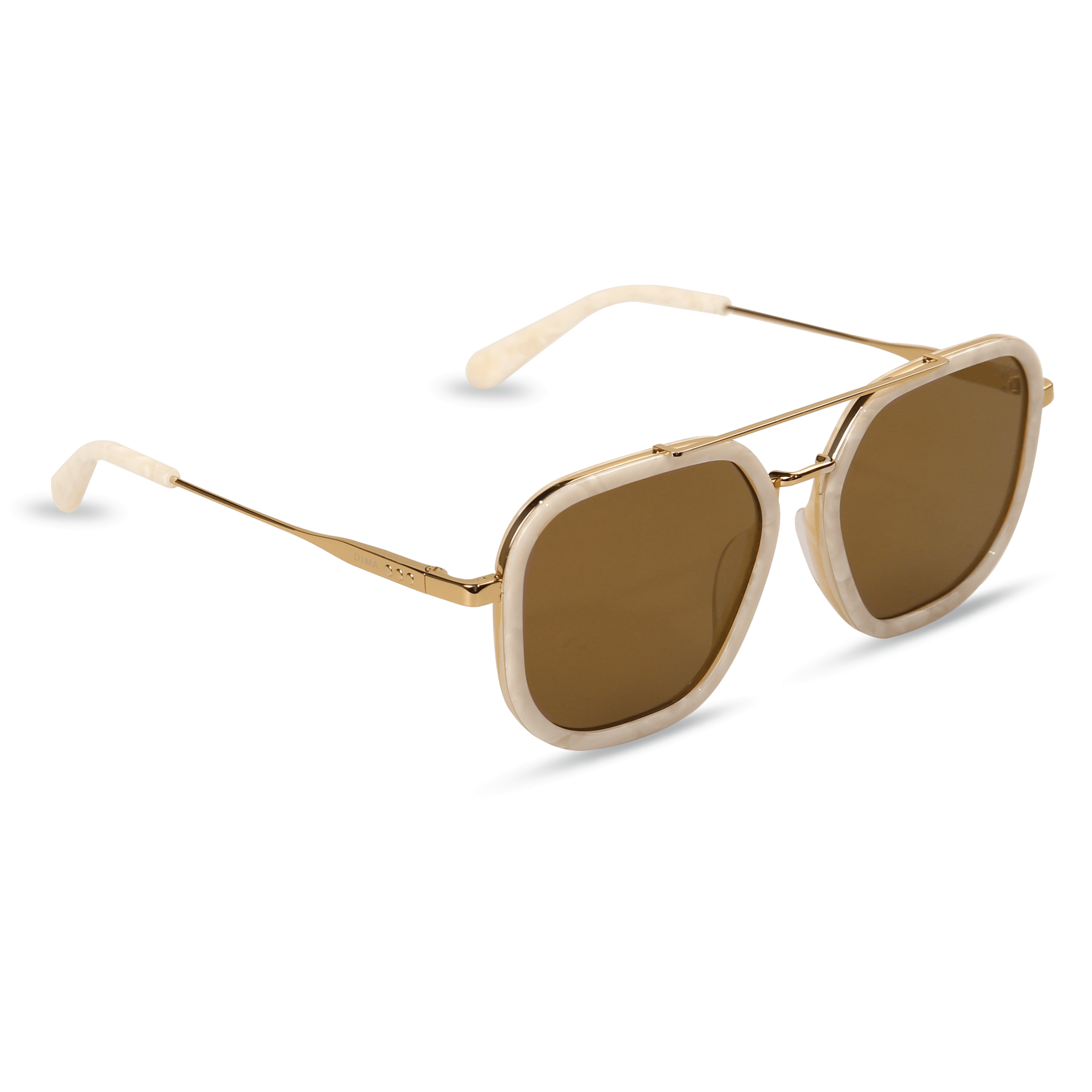 dima sunglass halle gold ivory frame gold mirror lens 2