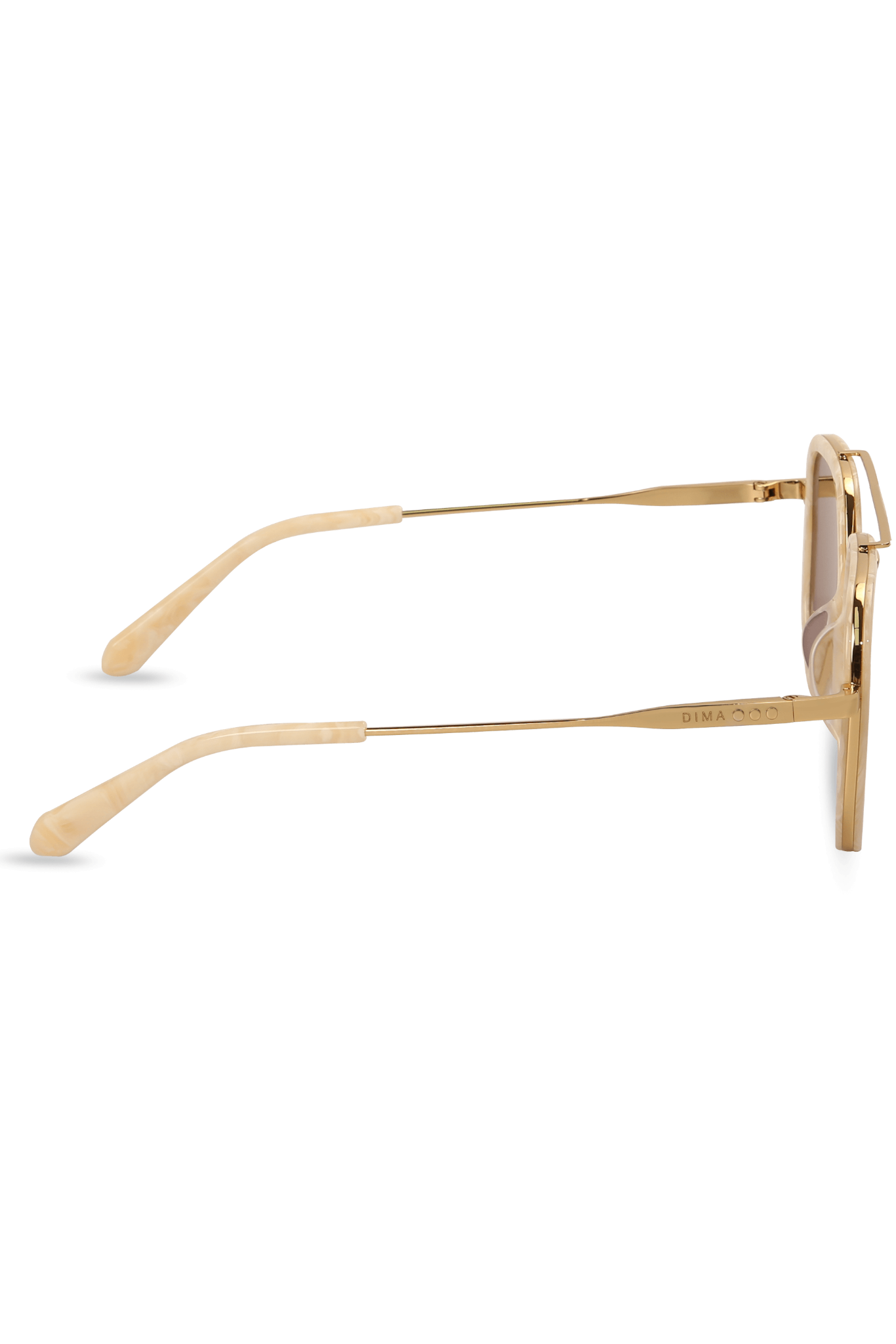 dima sunglass halle gold ivory frame gold mirror lens 3