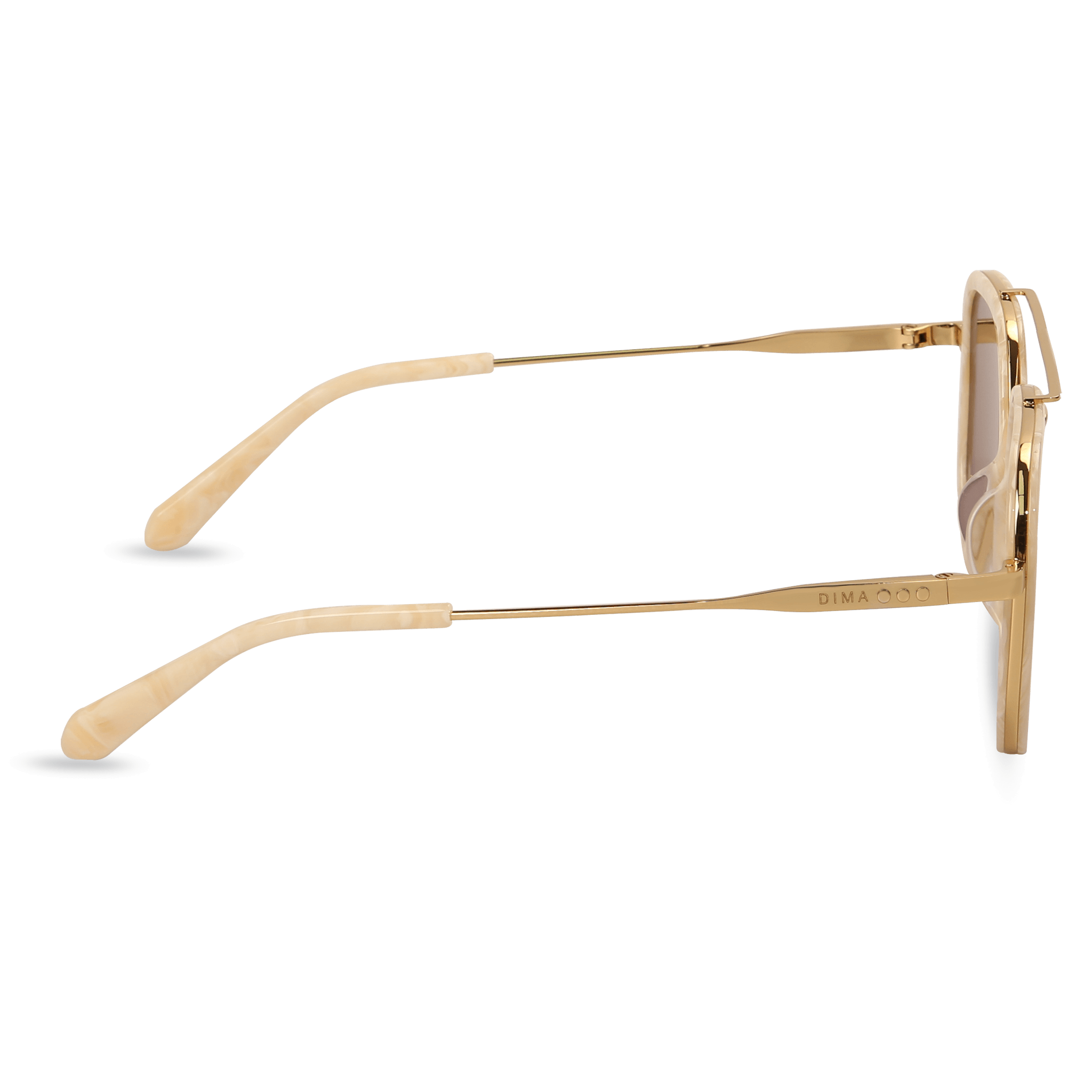 dima sunglass halle gold ivory frame gold mirror lens 3