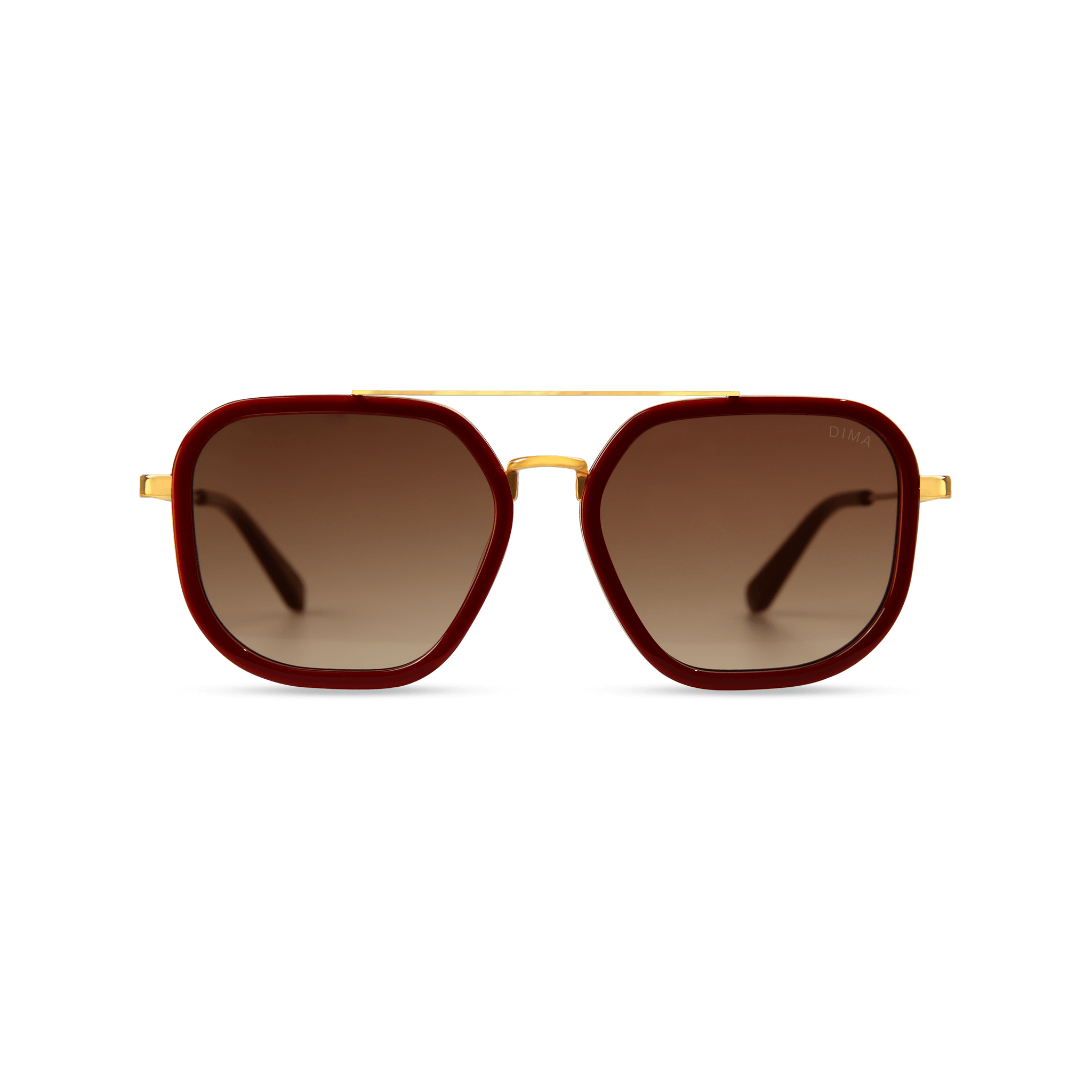 dima sunglass halle gold maroon frame brown gradient lens 1