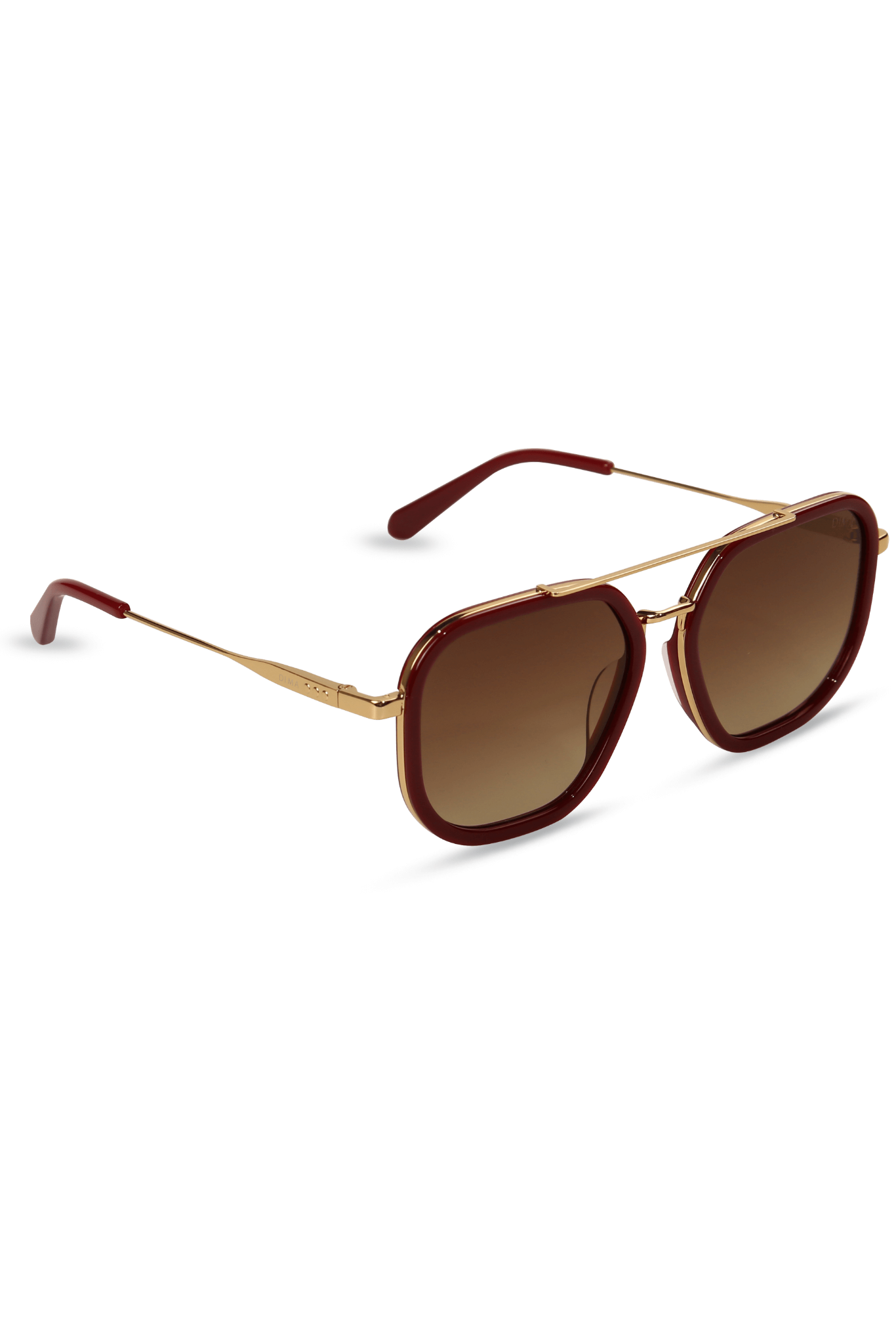 dima sunglass halle gold maroon frame brown gradient lens 2