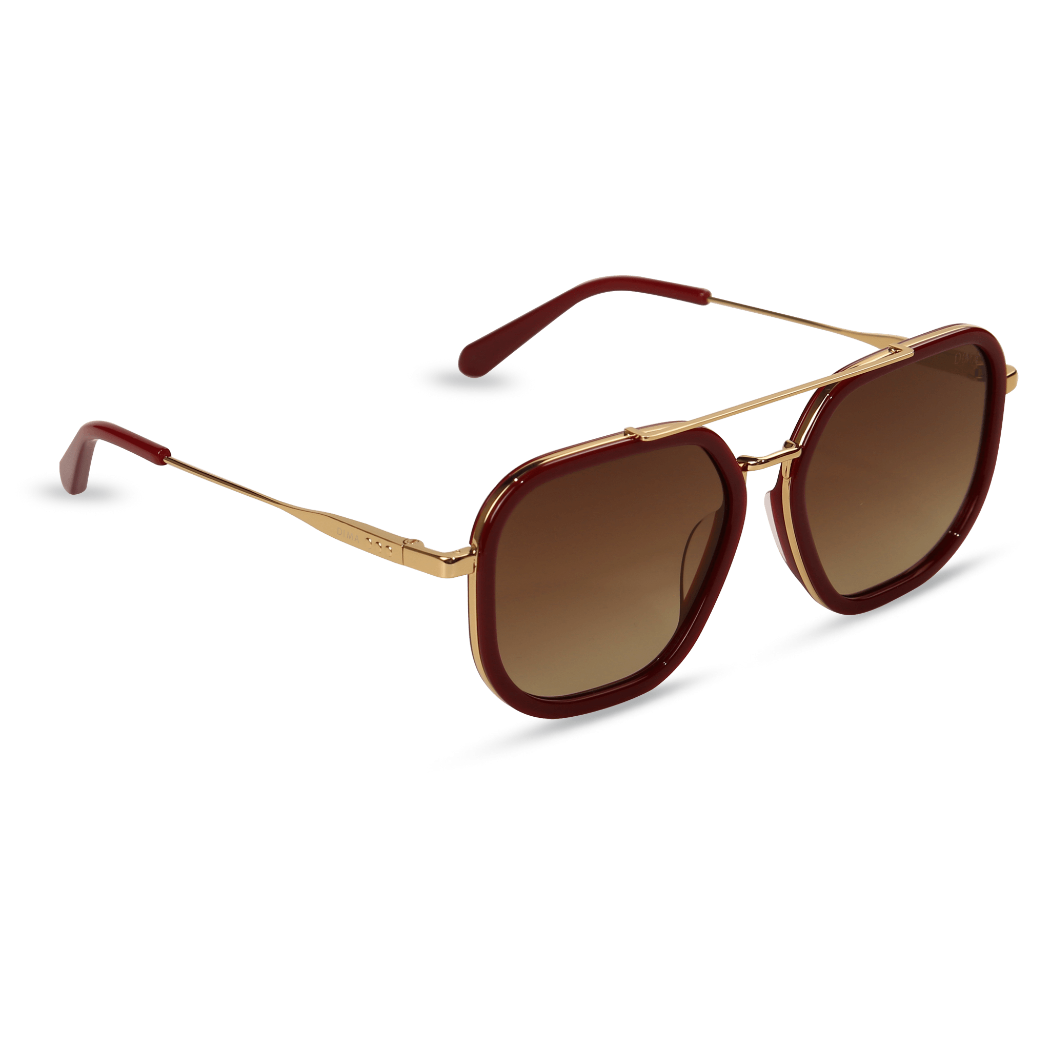 dima sunglass halle gold maroon frame brown gradient lens 2