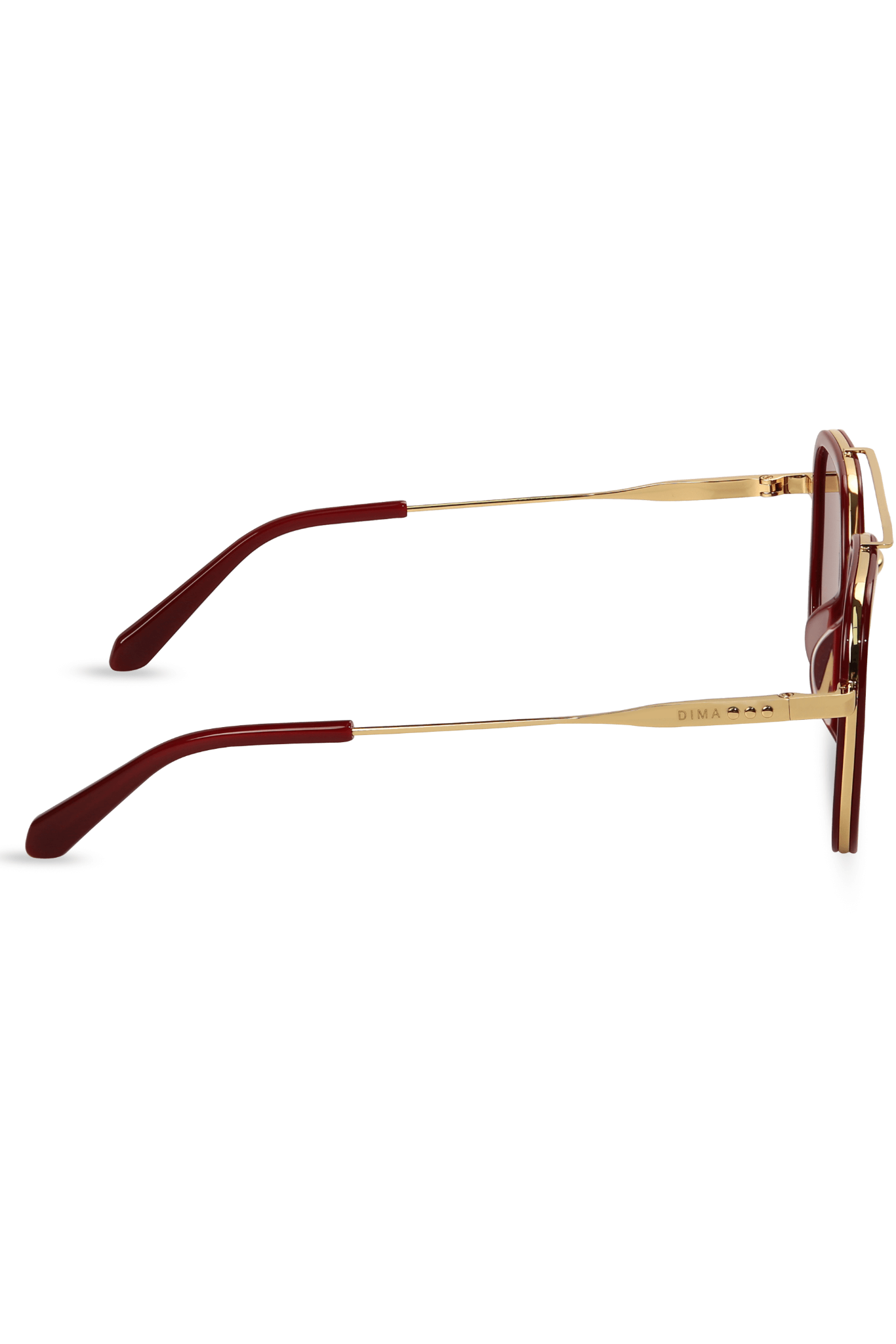 dima sunglass halle gold maroon frame brown gradient lens 3