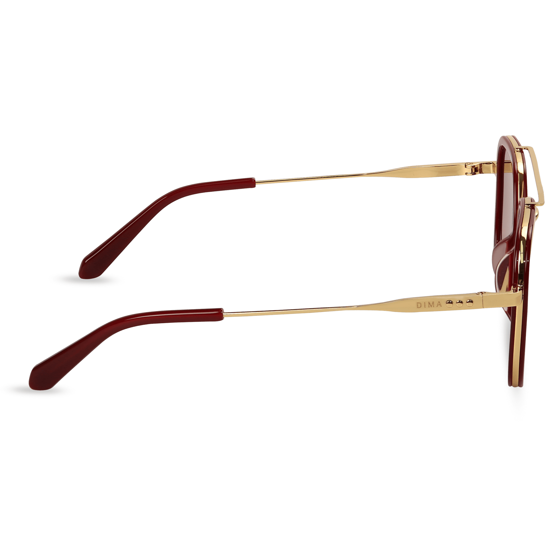 dima sunglass halle gold maroon frame brown gradient lens 3