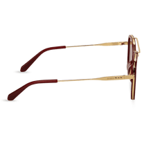 dima sunglass halle gold maroon frame brown gradient lens 3