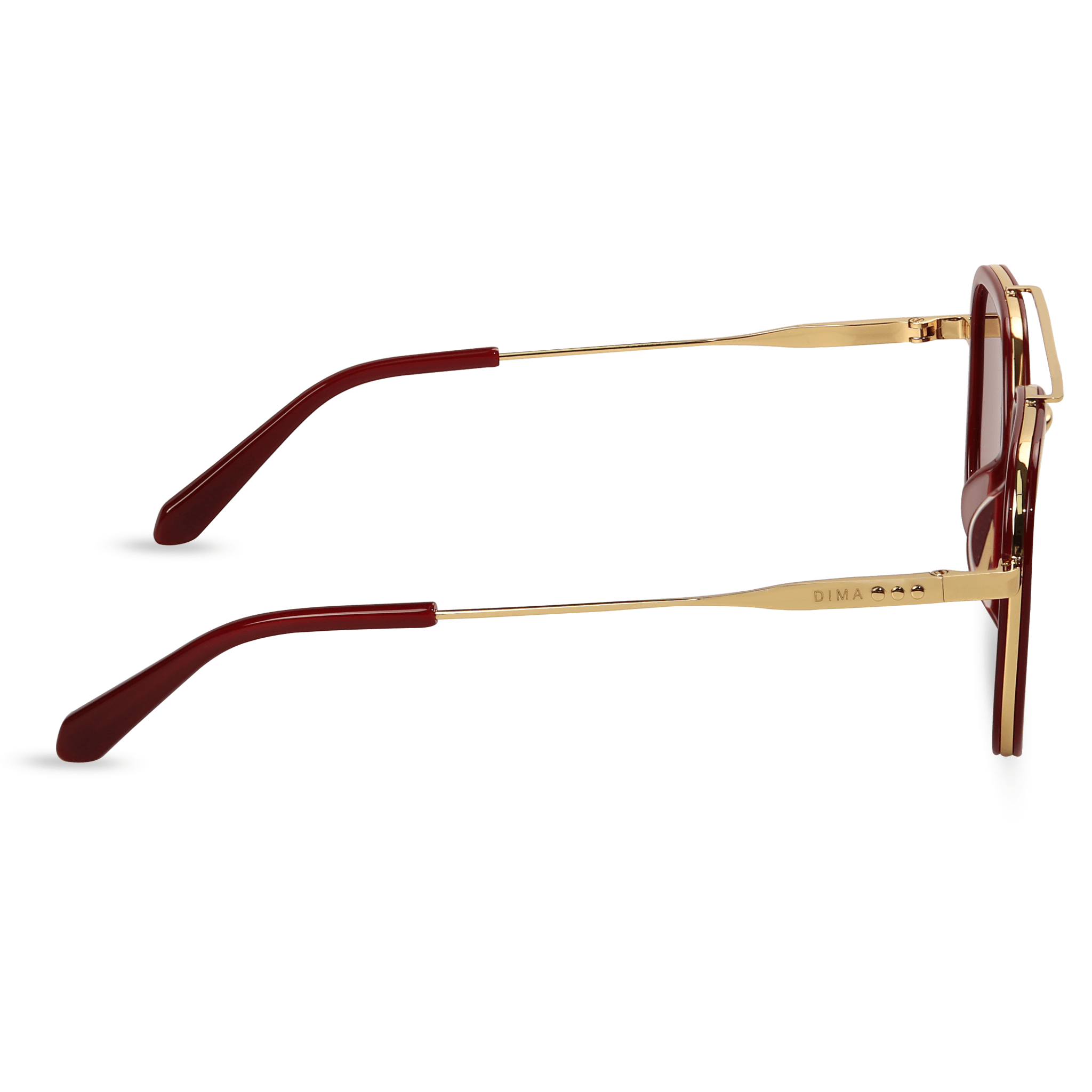 dima sunglass halle gold maroon frame brown gradient lens 3