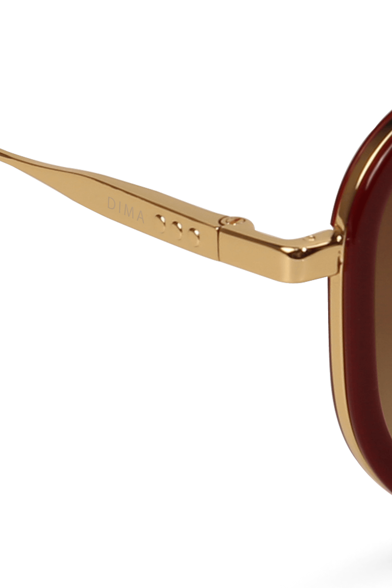 dima sunglass halle gold maroon frame brown gradient lens 4