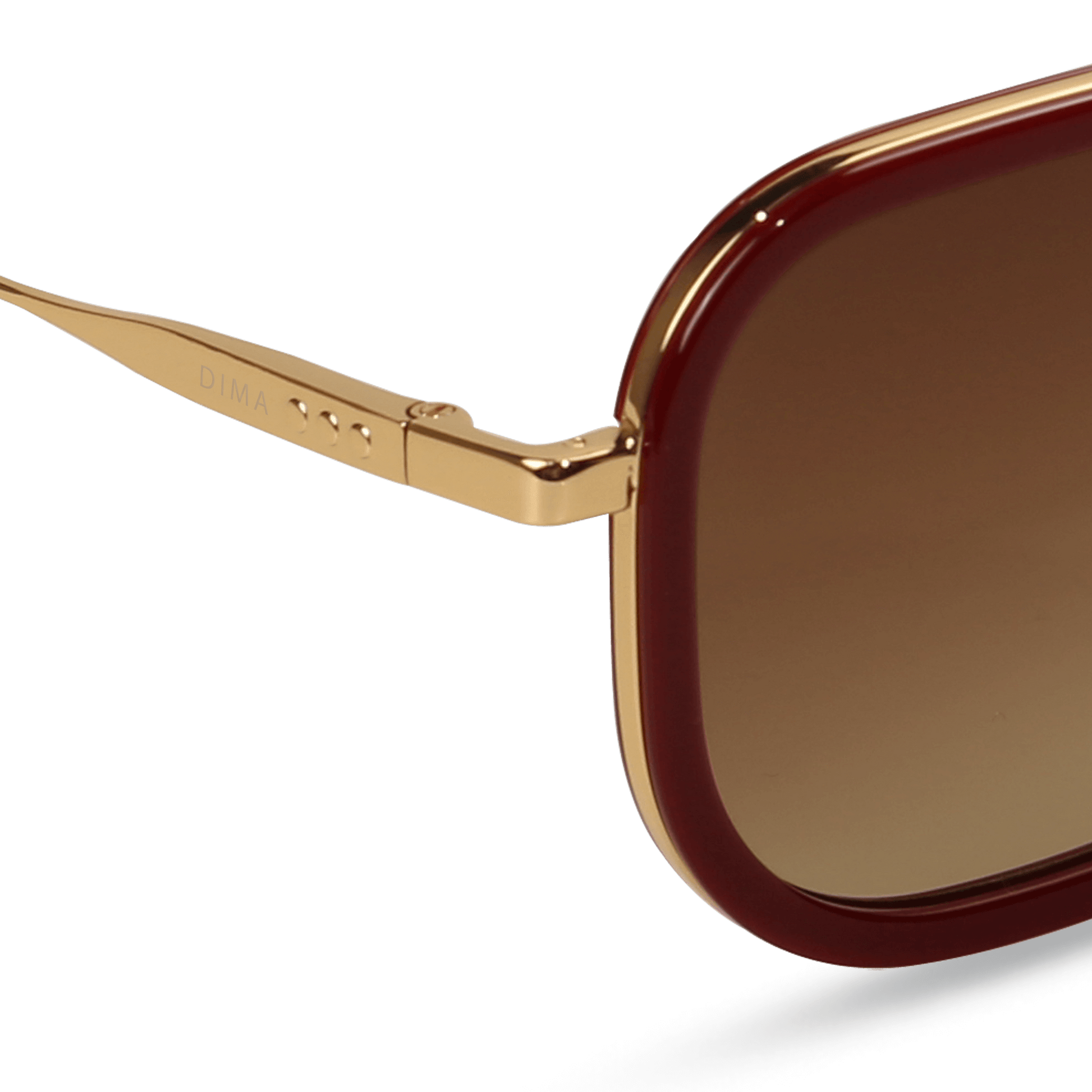 dima sunglass halle gold maroon frame brown gradient lens 4