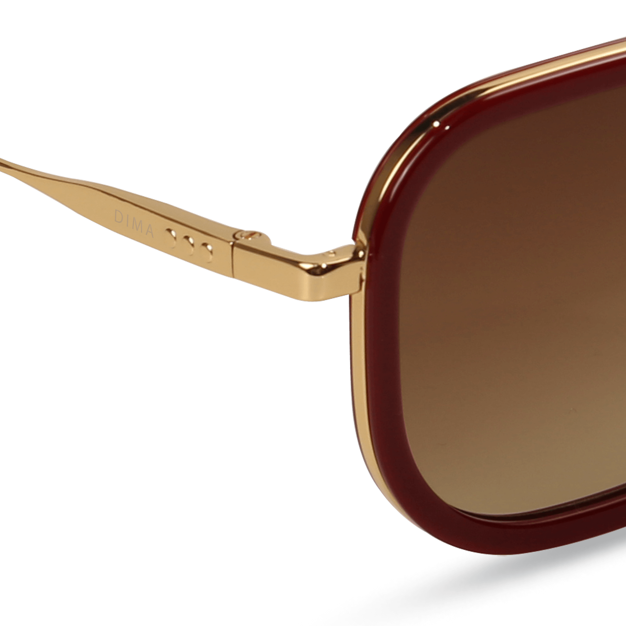 dima sunglass halle gold maroon frame brown gradient lens 4
