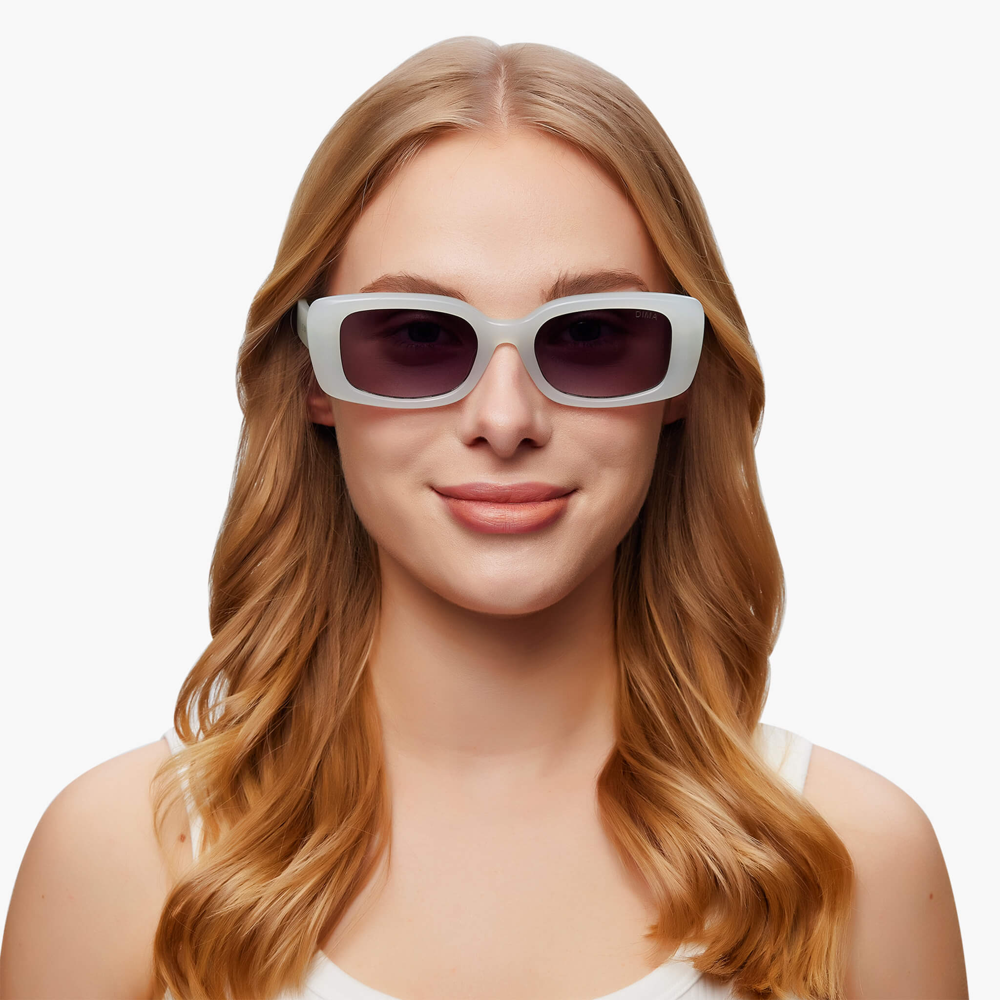 dima sunglass jade milky blue frame grey gradient lens model 1
