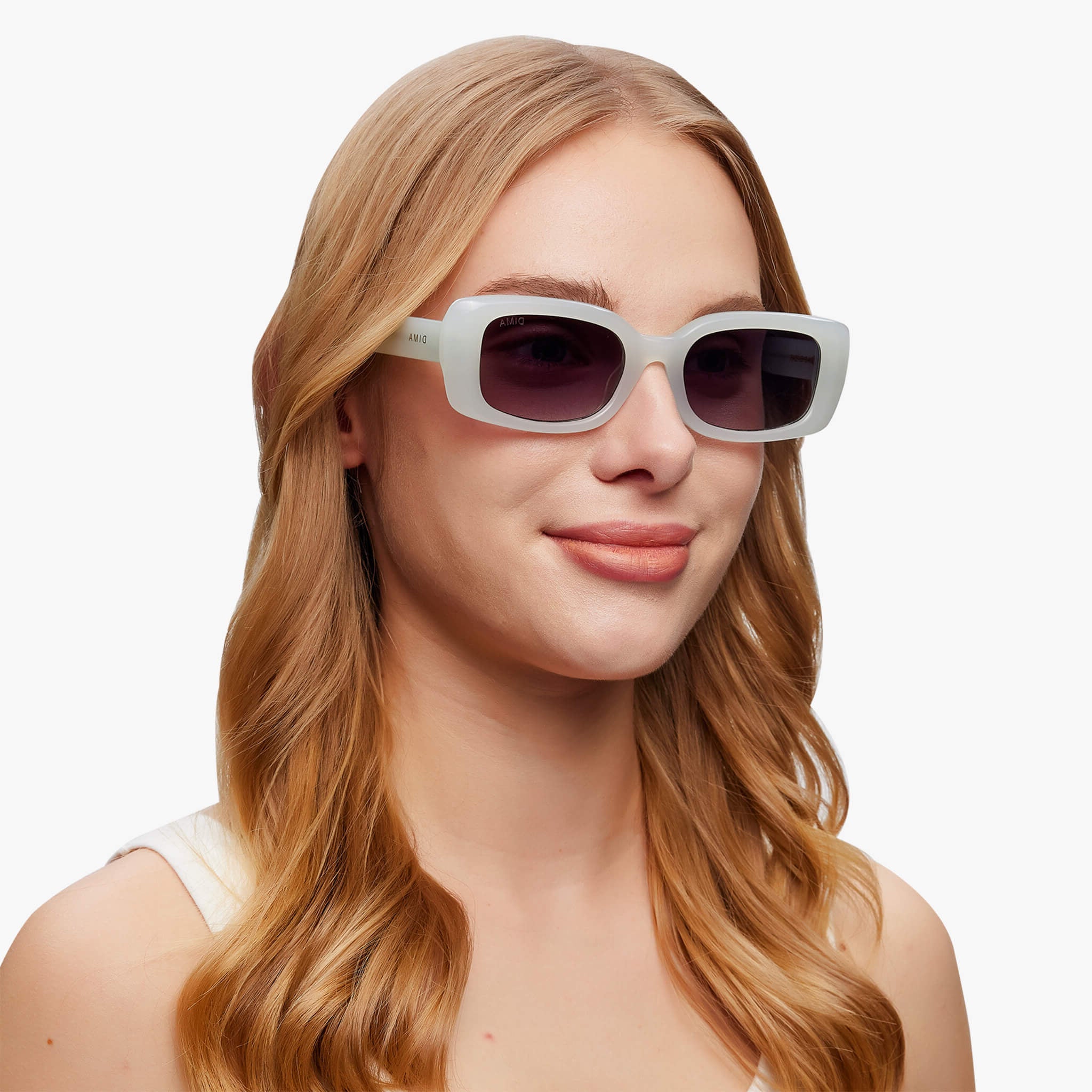 dima sunglass jade milky blue frame grey gradient lens model 2