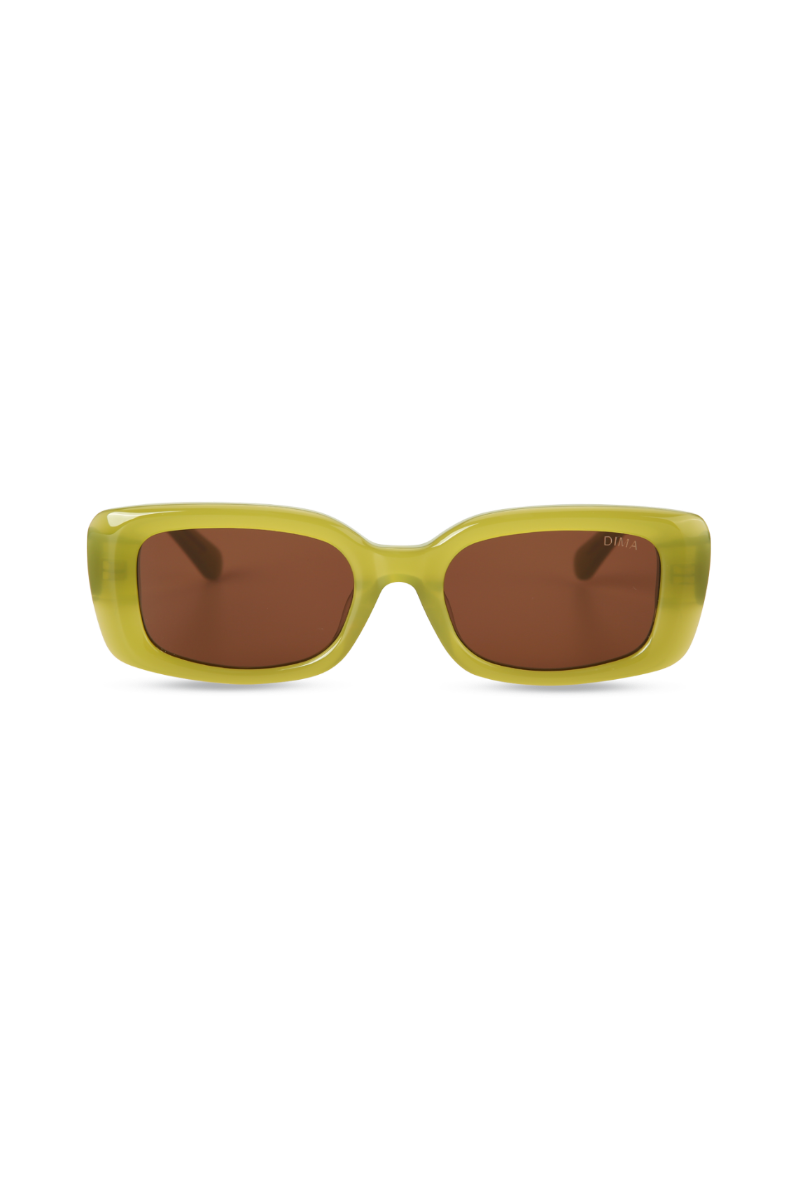 dima sunglass jade milky olive frame brown lens 1