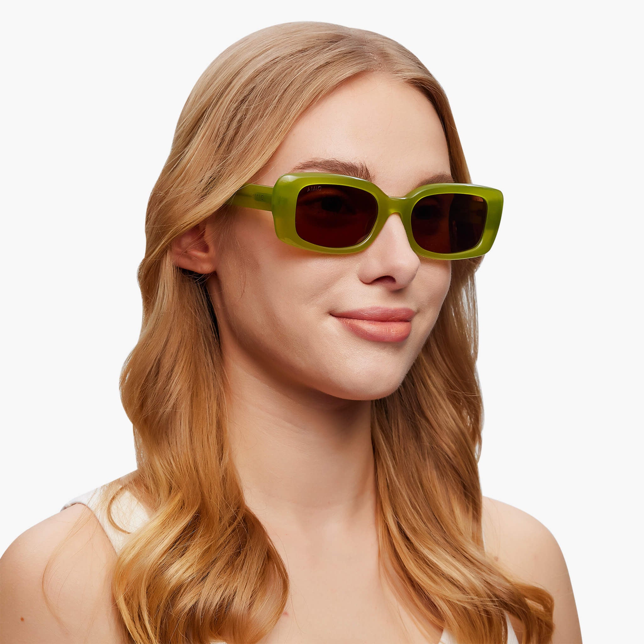 dima sunglass jade milky olive frame brown lens model 2