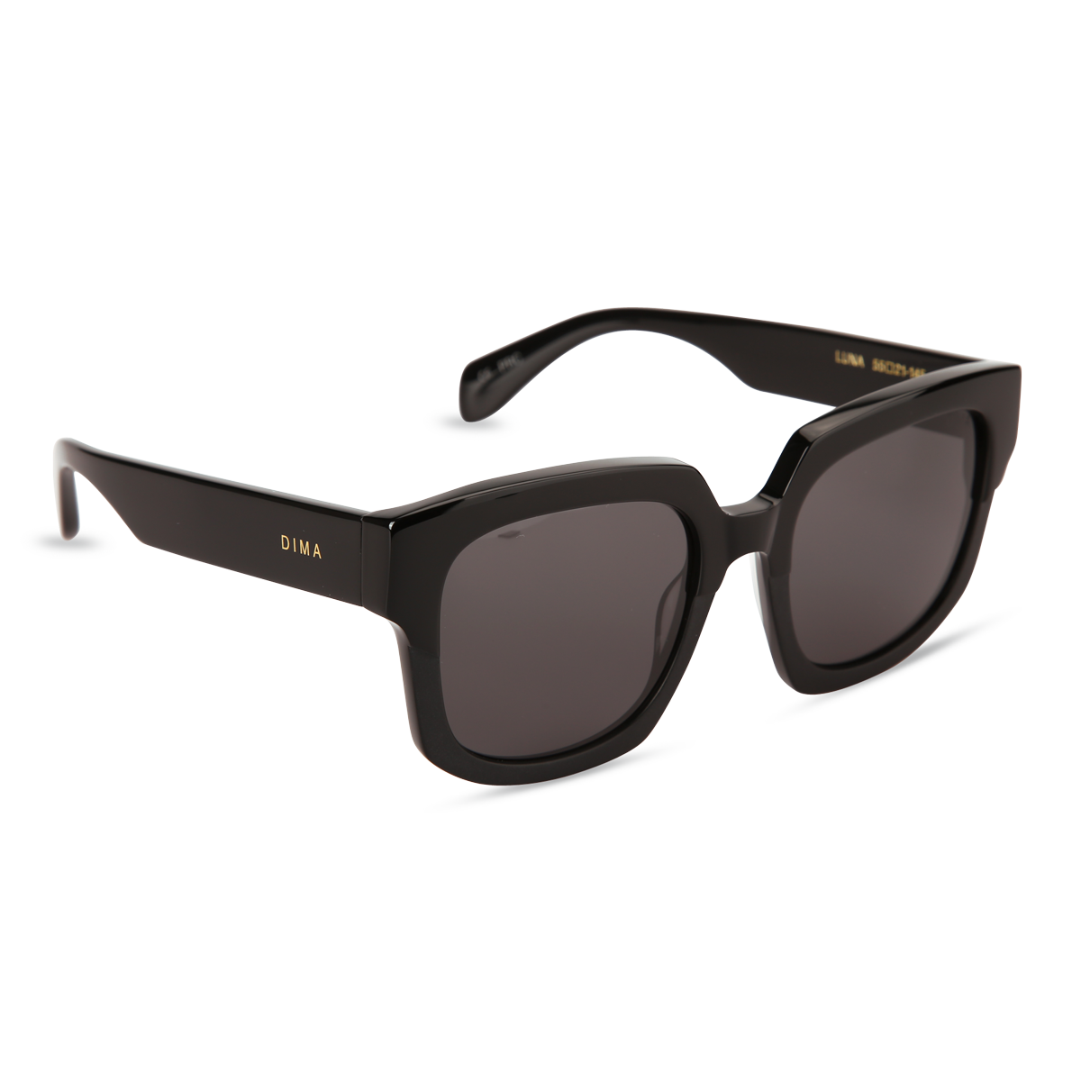 dima sunglass luna black frame grey lens 2