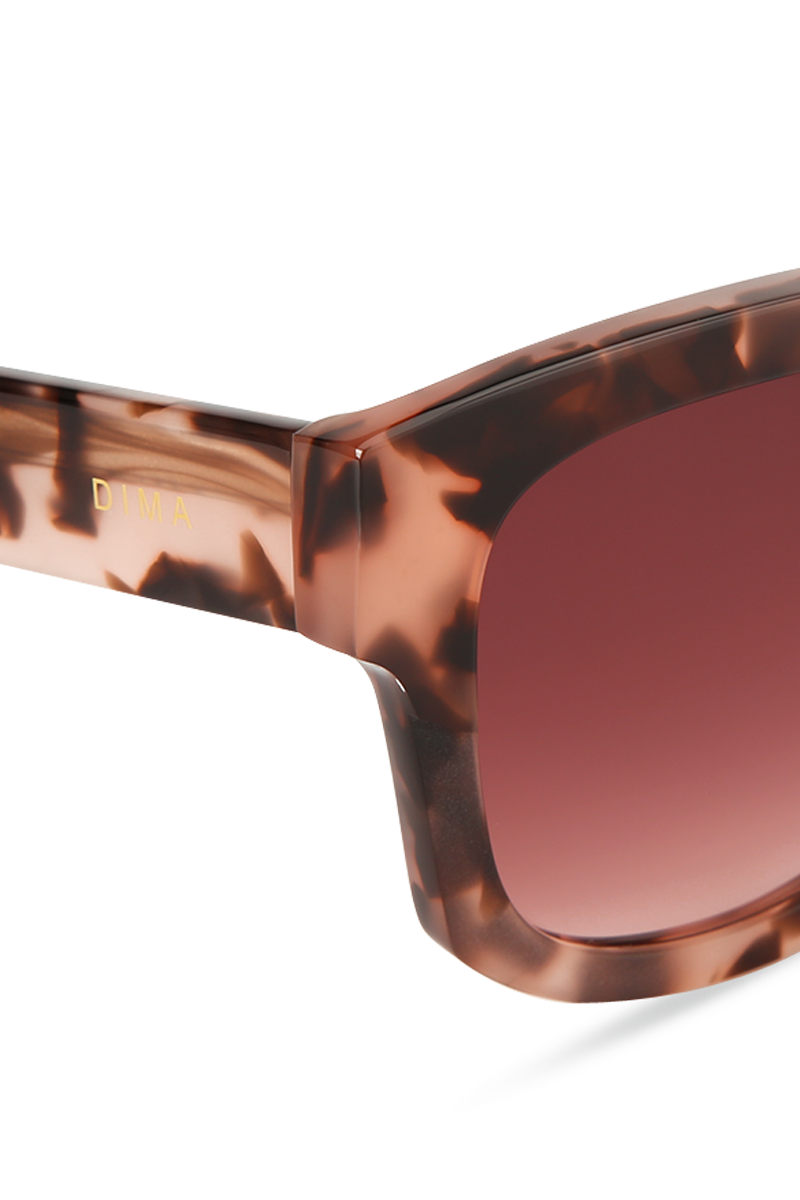 dima sunglass luna pink tortoise frame redwood gradient lens 4