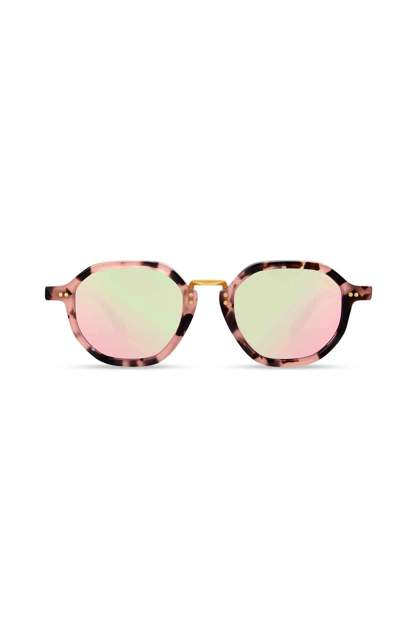 dima sunglass luxis pink tortoise frame pink mirror lens 2