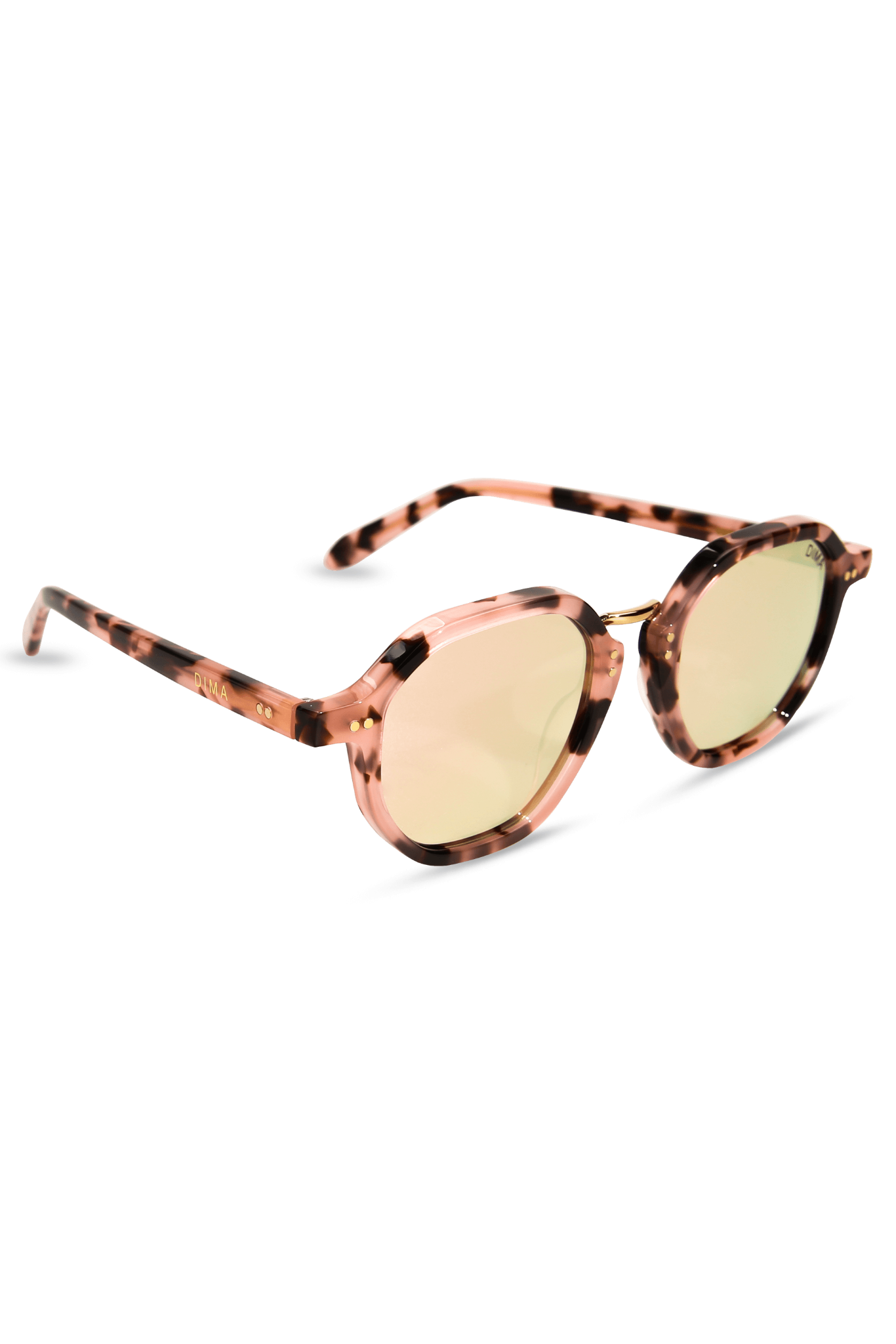 dima sunglass luxis pink tortoise frame pink mirror lens 4