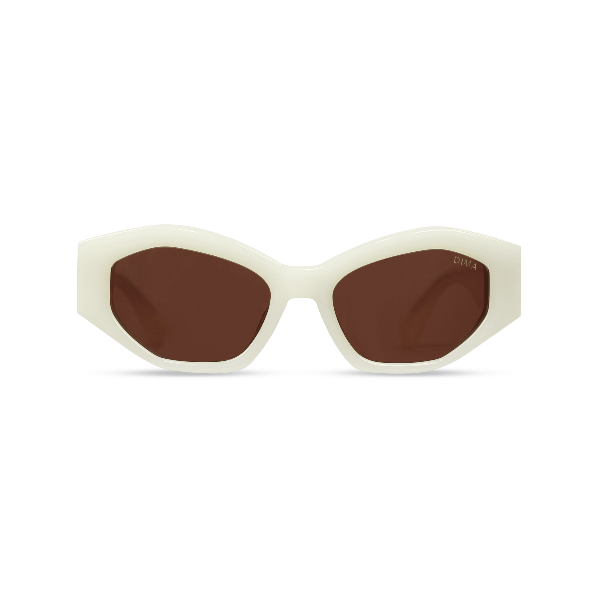 dima sunglass mia milky white frame brown lens 1