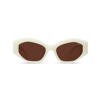 dima sunglass mia milky white frame brown lens 1