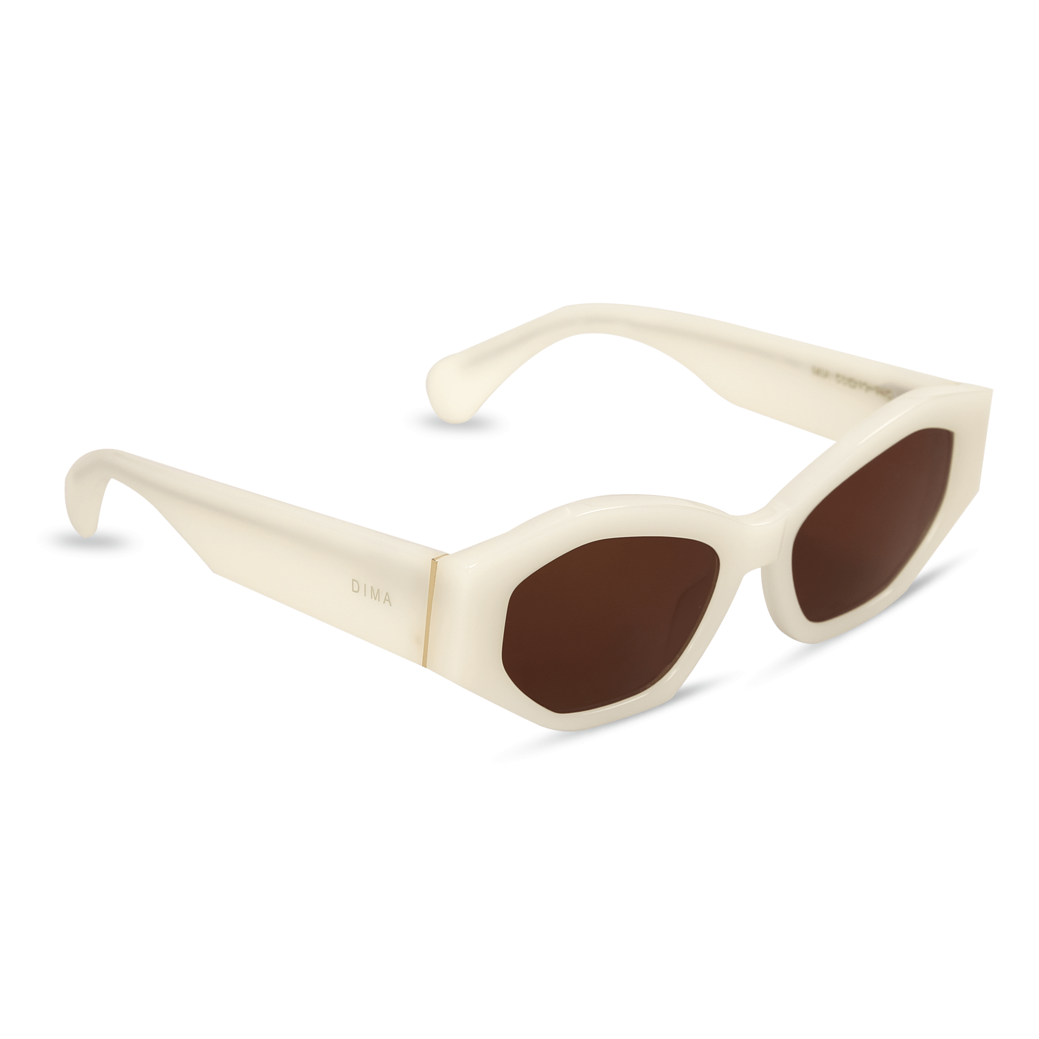 dima sunglass mia milky white frame brown lens 2