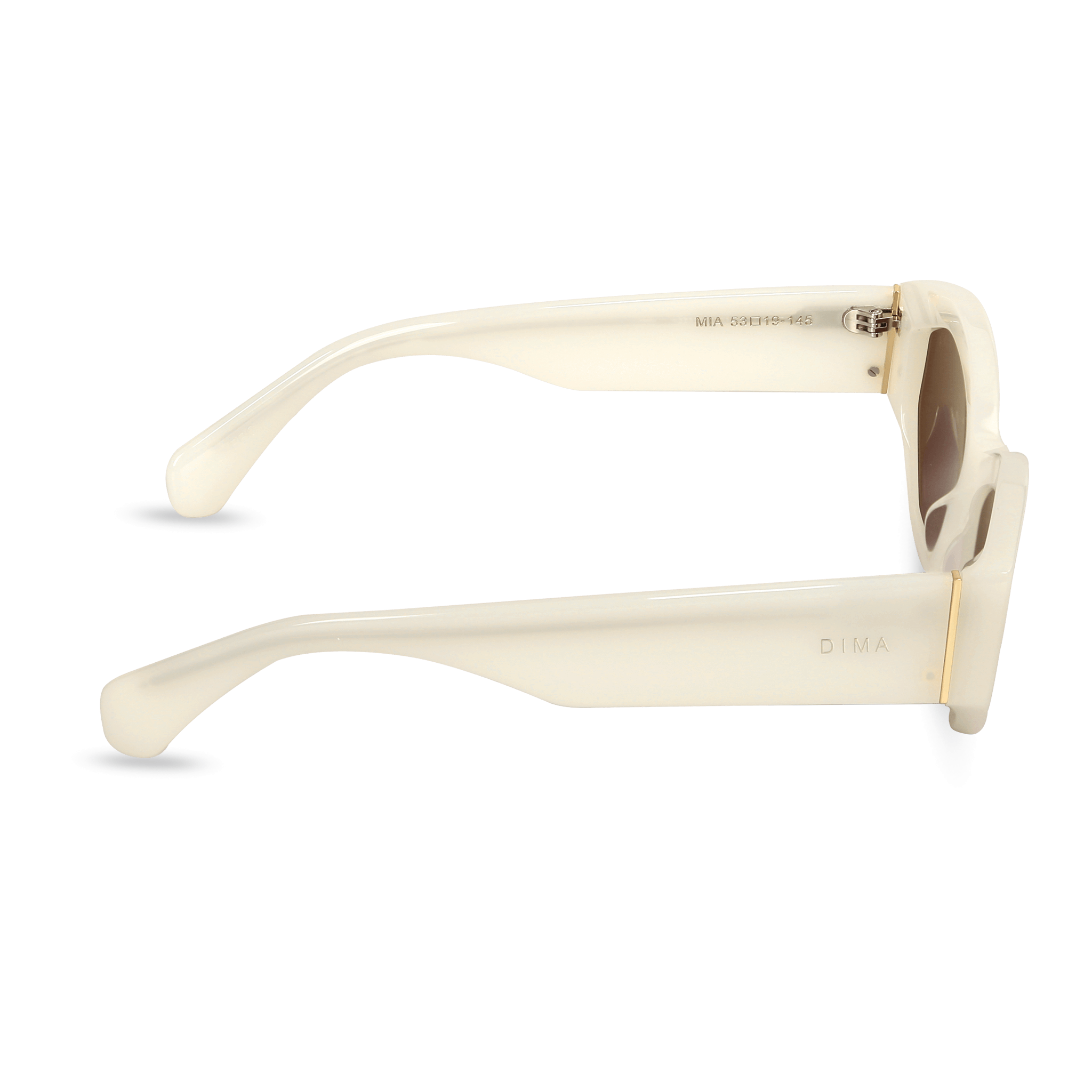 dima sunglass mia milky white frame brown lens 3