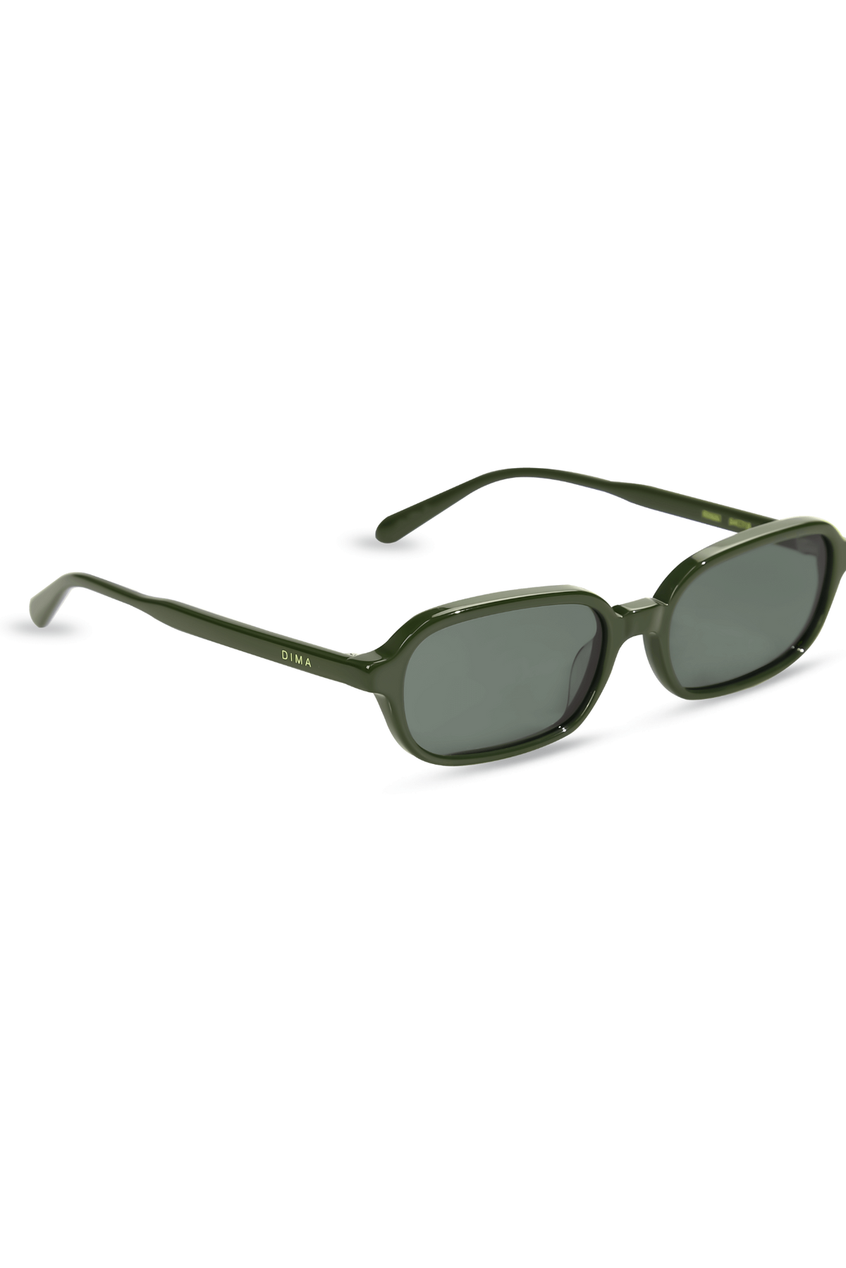 Rikki Retro Rectangle Dark Green Sunglasses - Green Lens | DIMA Eyewear ...