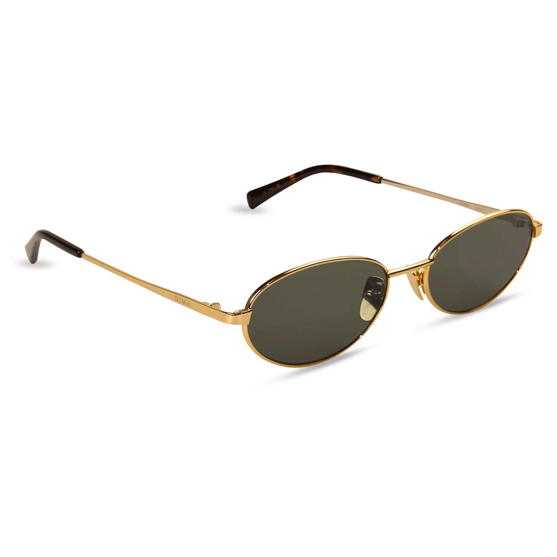 dima sunglass shena gold dark tortoise brown frame green lens 2