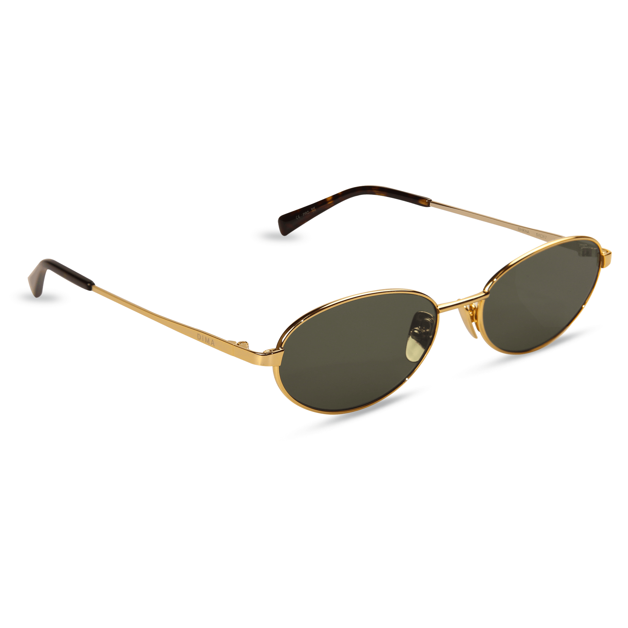 dima sunglass shena gold dark tortoise brown frame green lens 2