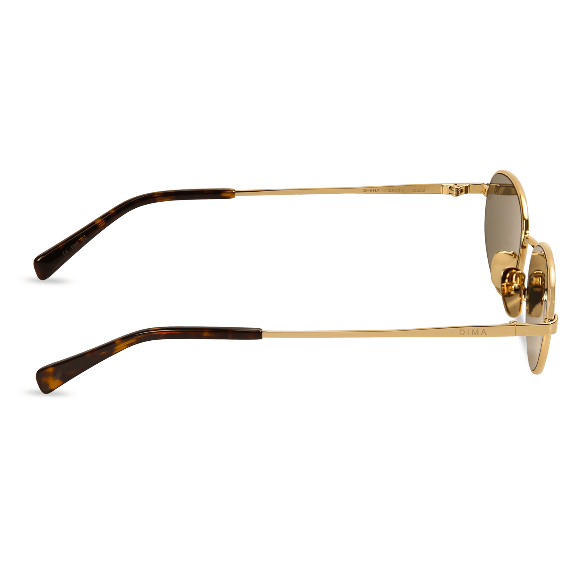 dima sunglass shena gold dark tortoise brown frame green lens 3
