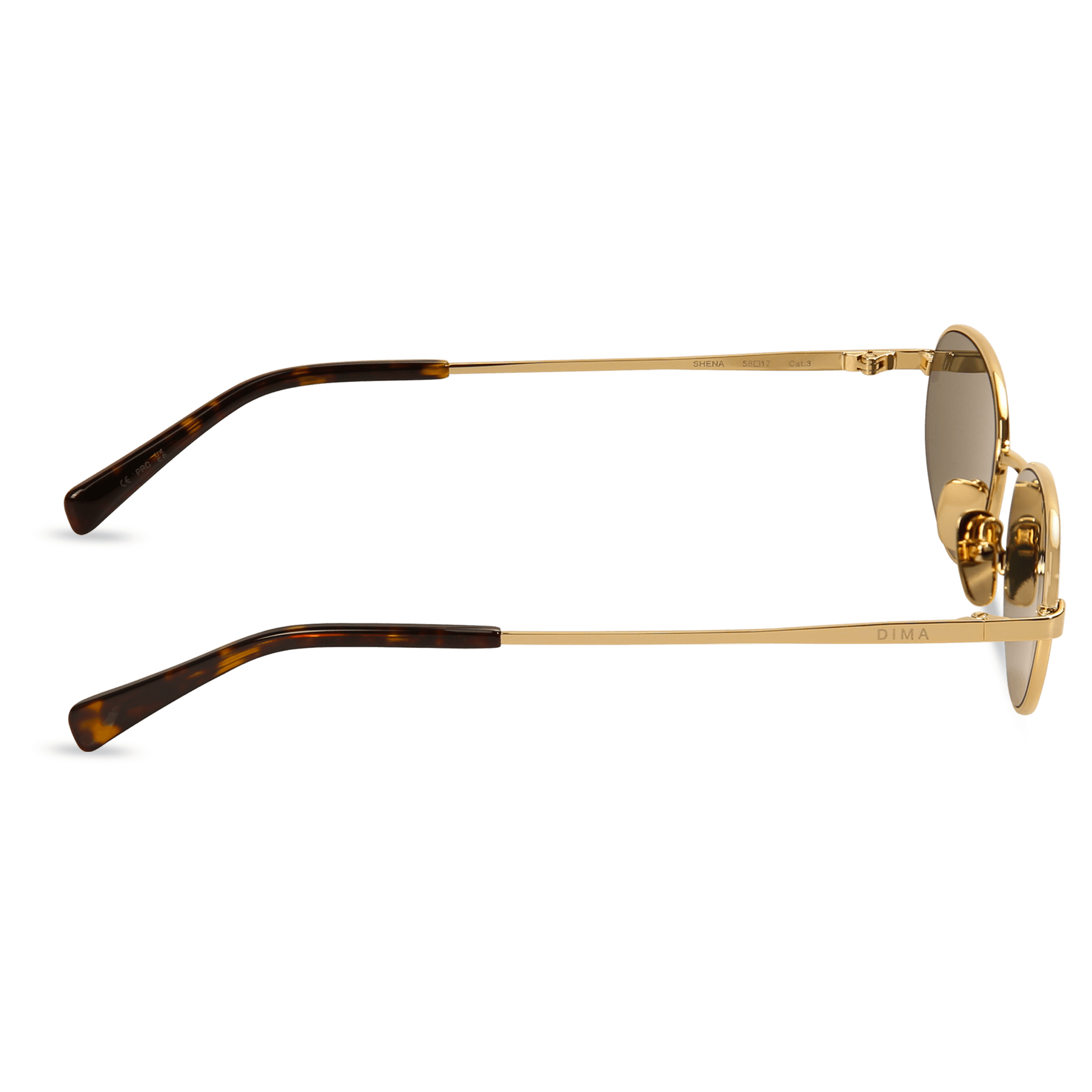 dima sunglass shena gold dark tortoise brown frame green lens 3