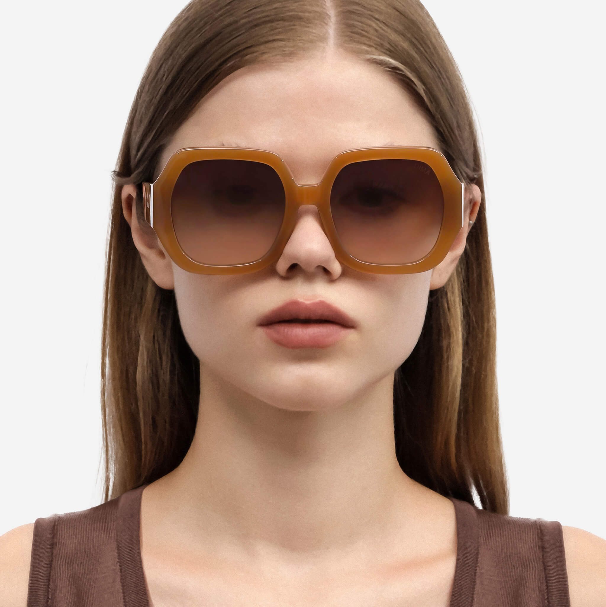 dima sunglass sienna honey frame brown gradient lens model 1
