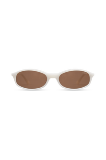 dima sunglass sundra milky white frame brown lens 1