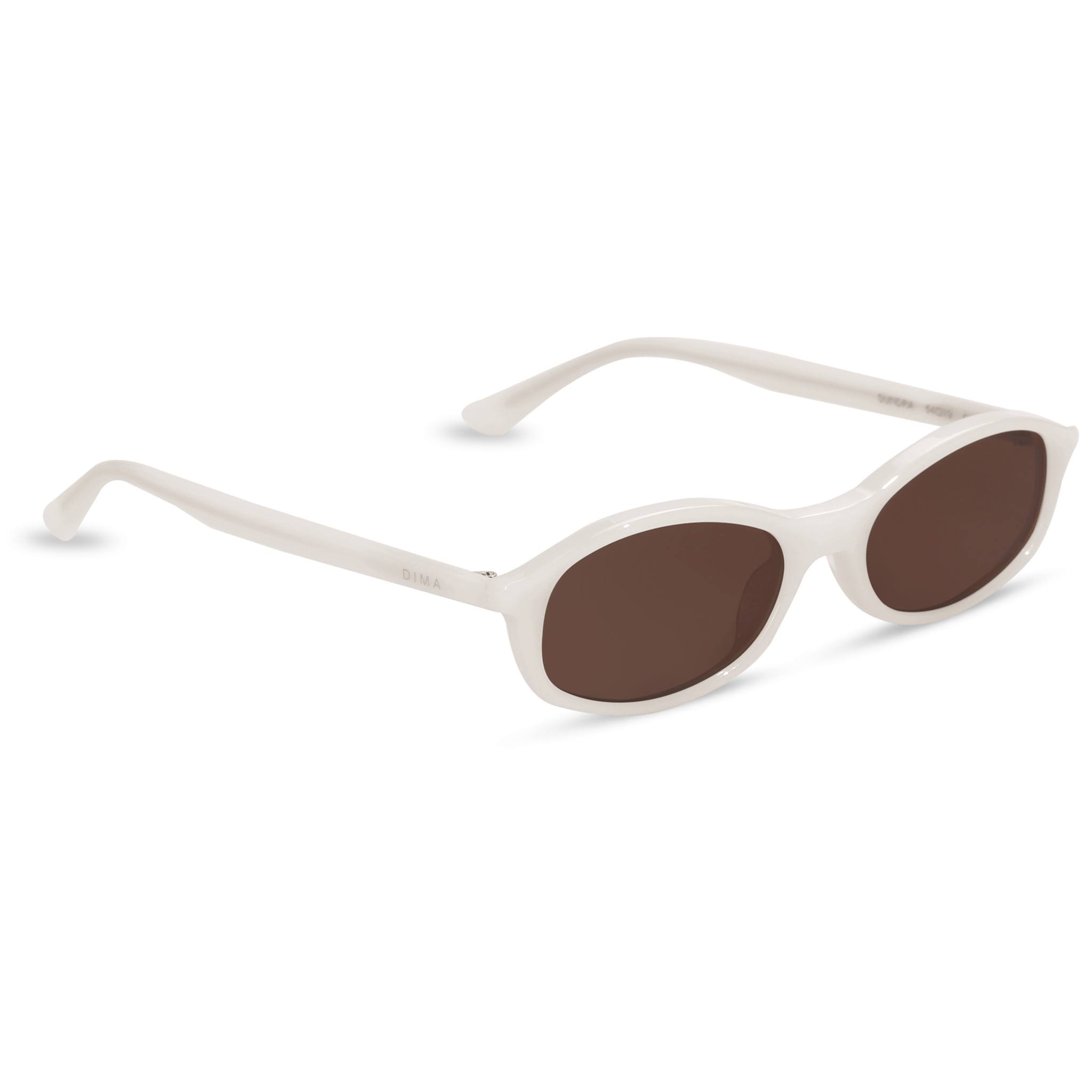 dima sunglass sundra milky white frame brown lens 2