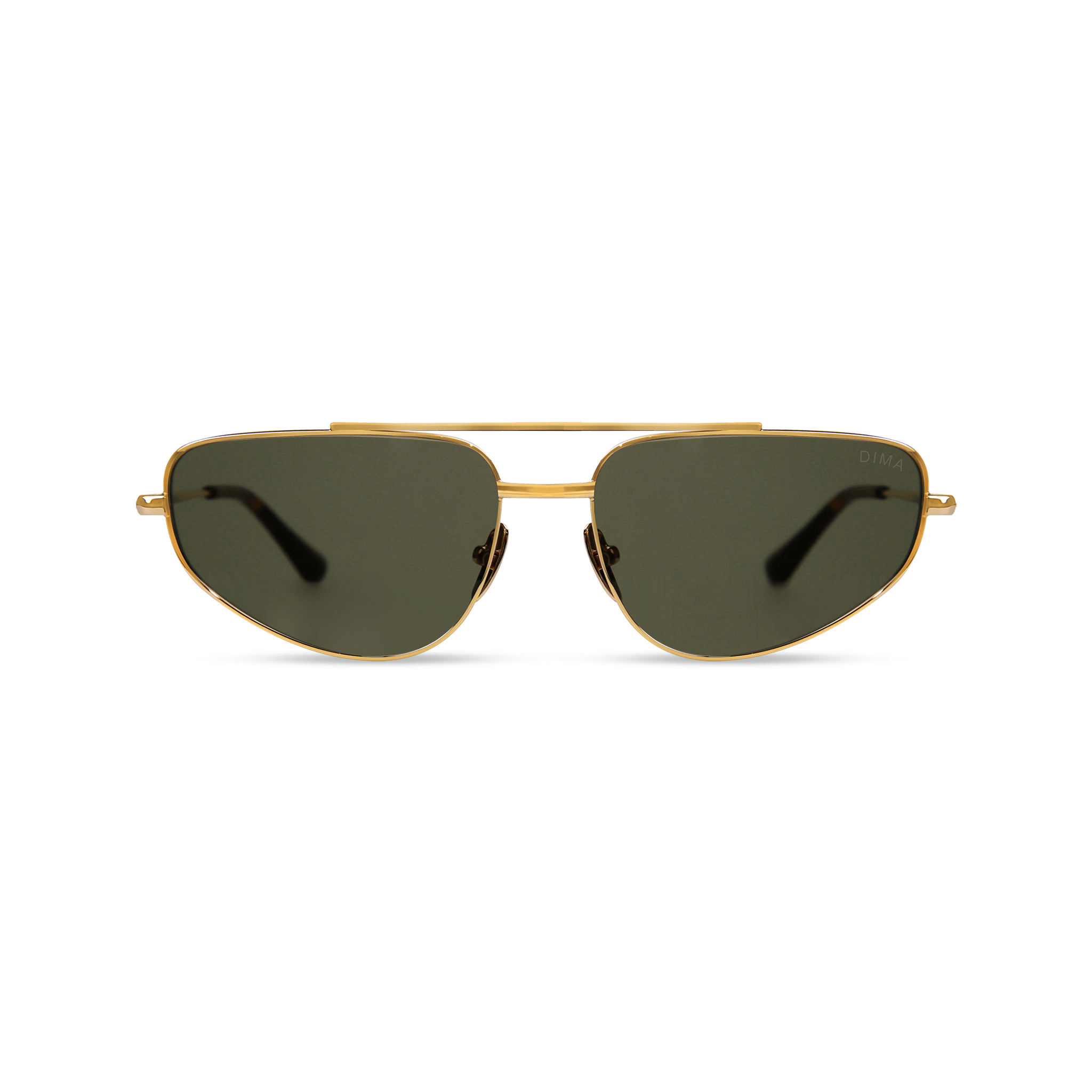dima sunglasses optra gold dark tortoise frame green lens 1