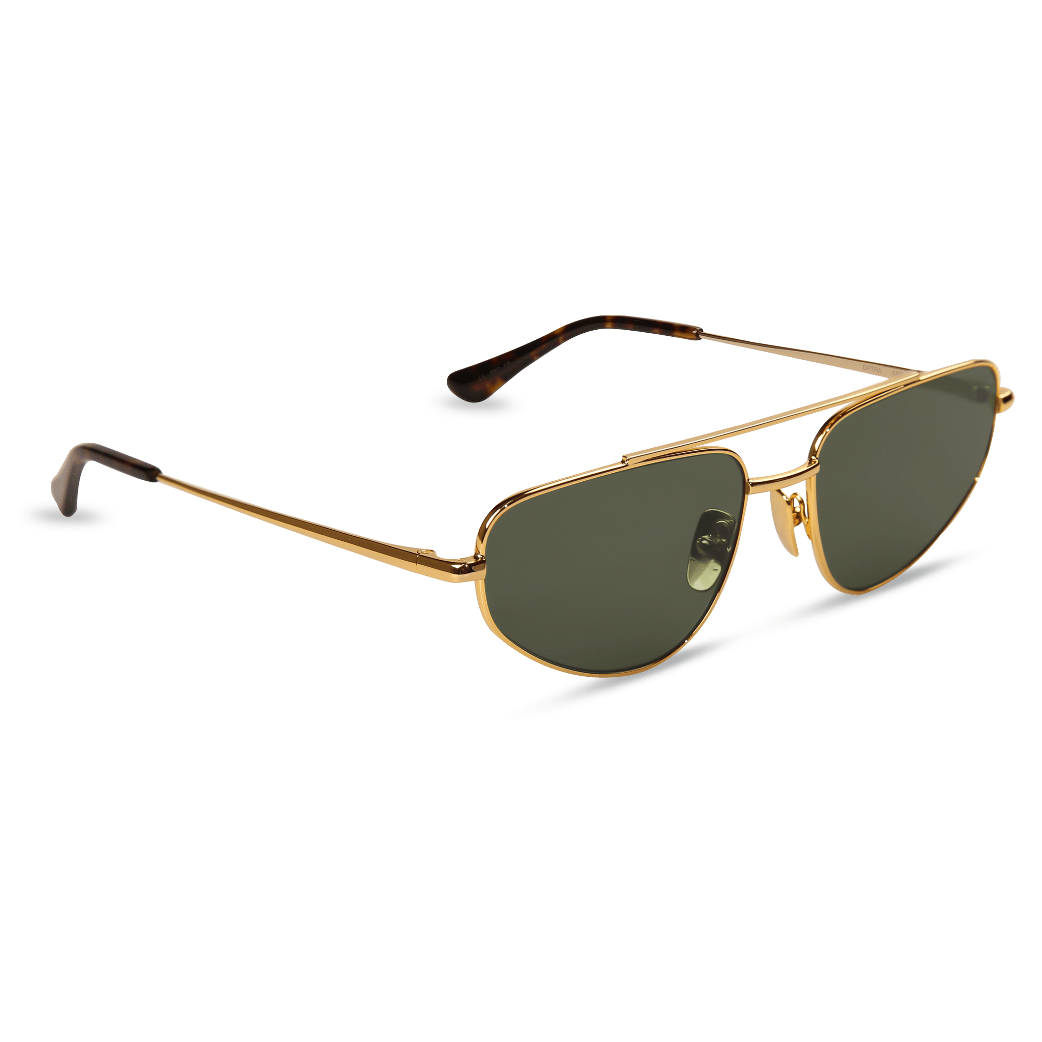 dima sunglasses optra gold dark tortoise frame green lens 2